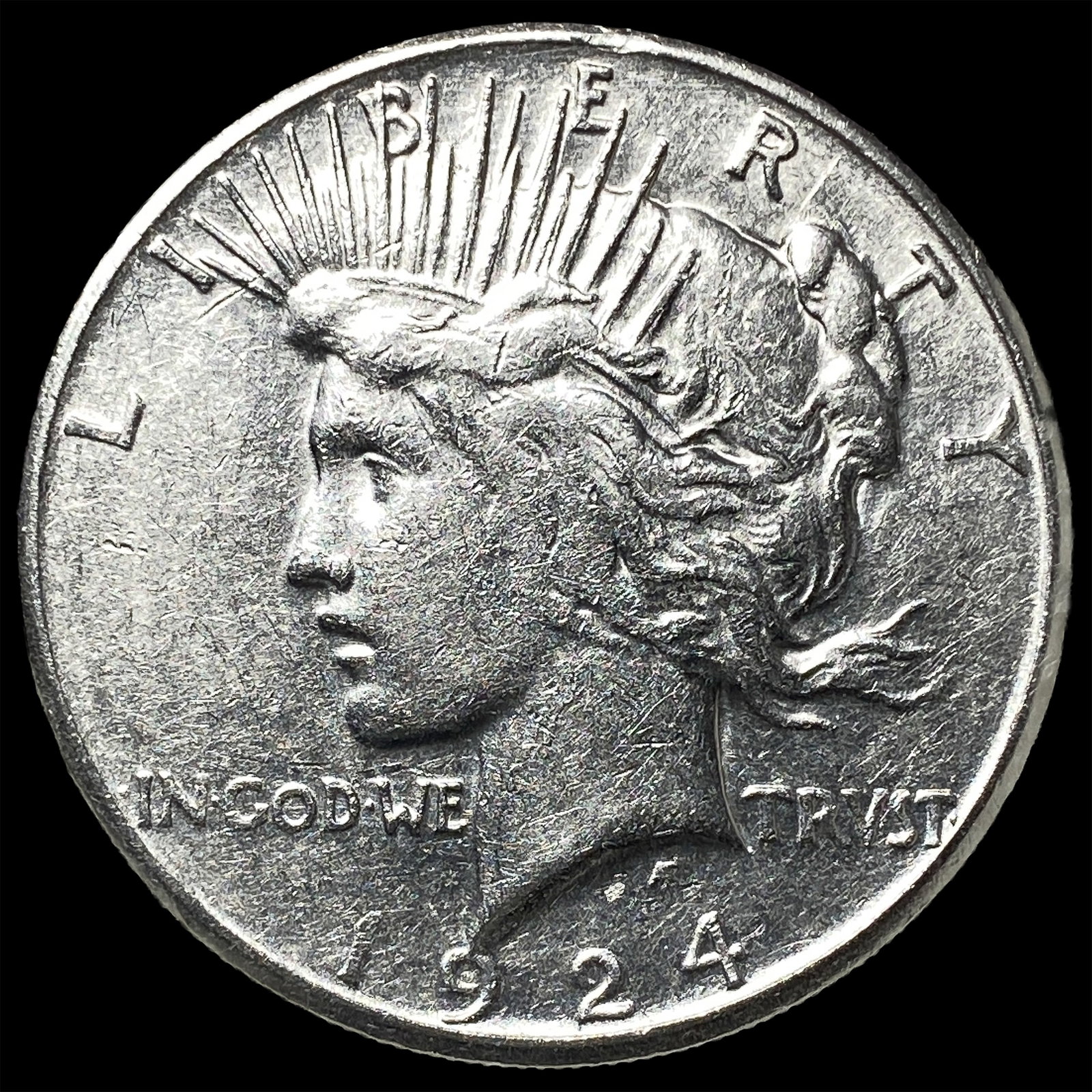 1924-S Silver Peace Dollar CLOSELY UNCIRCULATED: 1924-S Silver Peace Dollar CLOSELY UNCIRCULATED