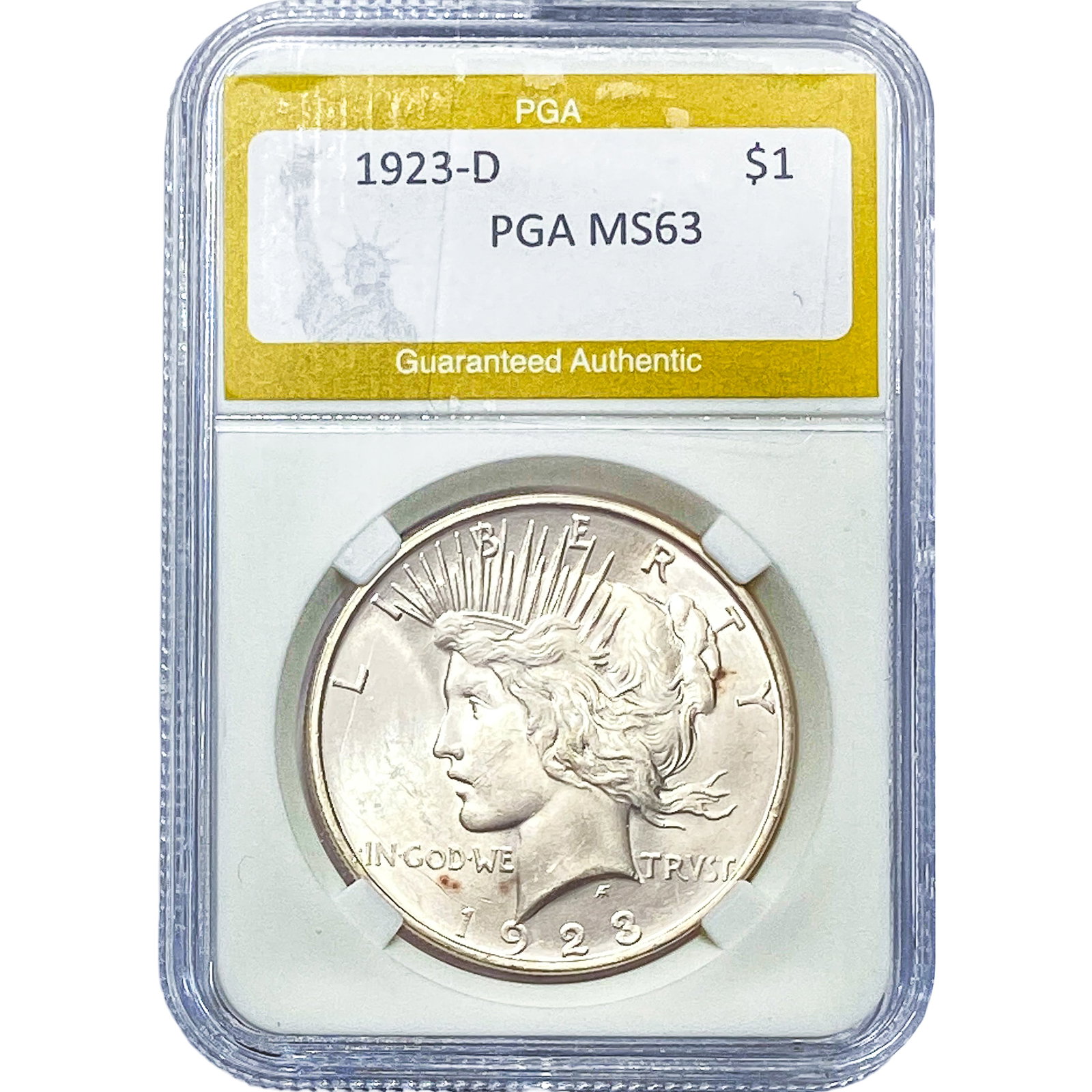 1923-D Silver Peace Dollar PGA MS63