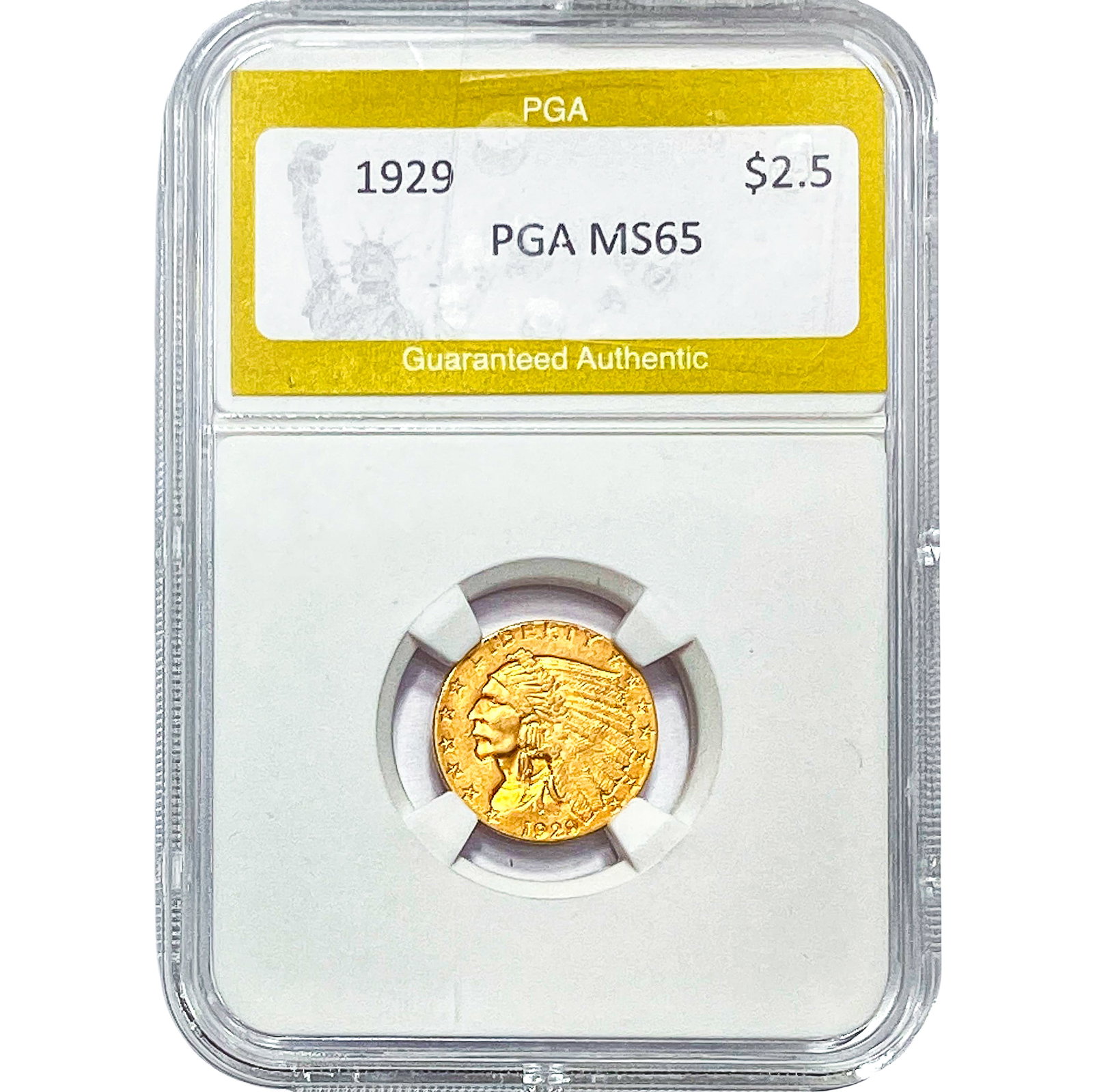 1929 $2.50 Gold Quarter Eagle PGA MS65