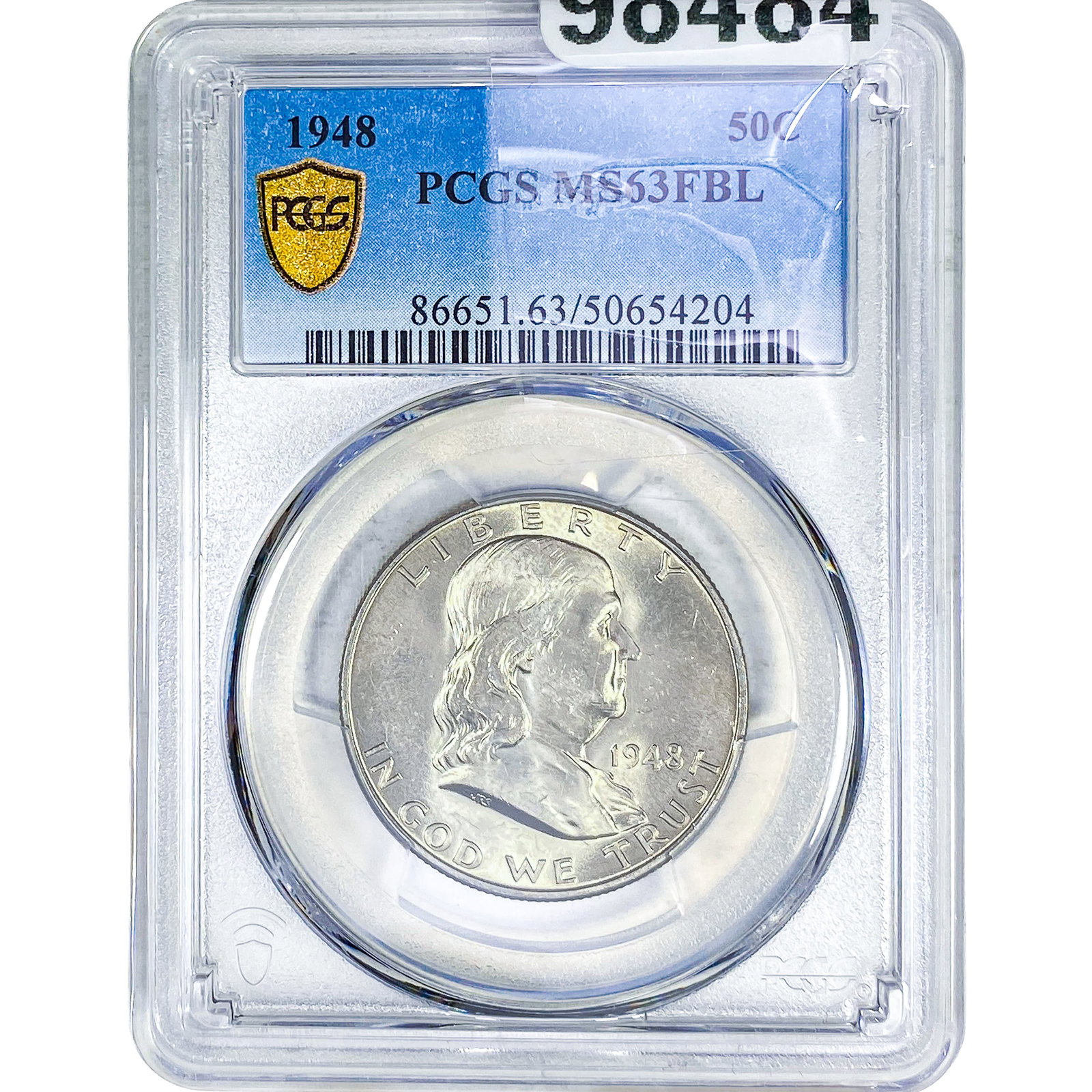 1948 Franklin Half Dollar PCGS MS63 FBL: 1948 Franklin Half Dollar PCGS MS63 FBL