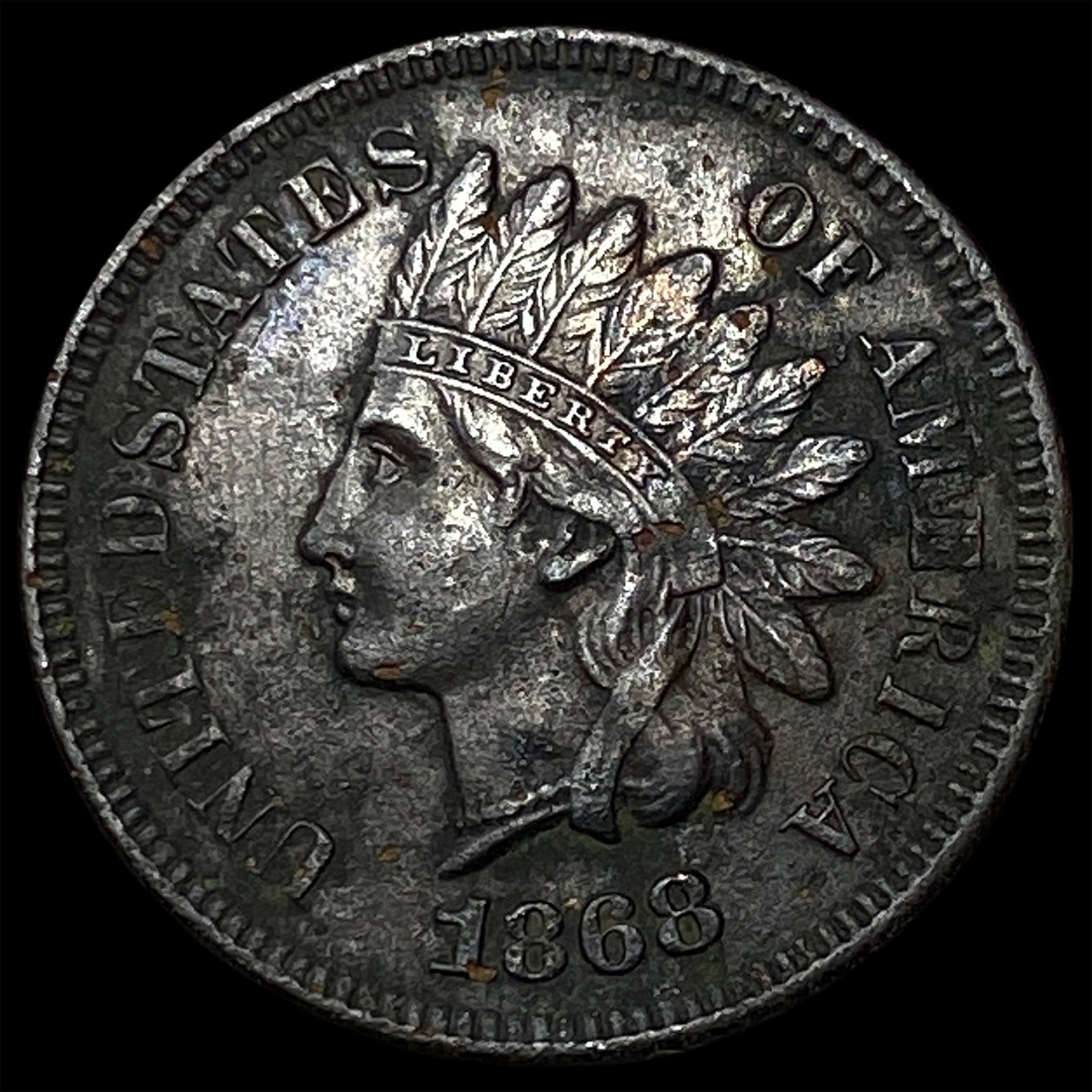 1868 Indian Head Cent NEARLY UNCIRCULATED: 1868 Indian Head Cent NEARLY UNCIRCULATED
