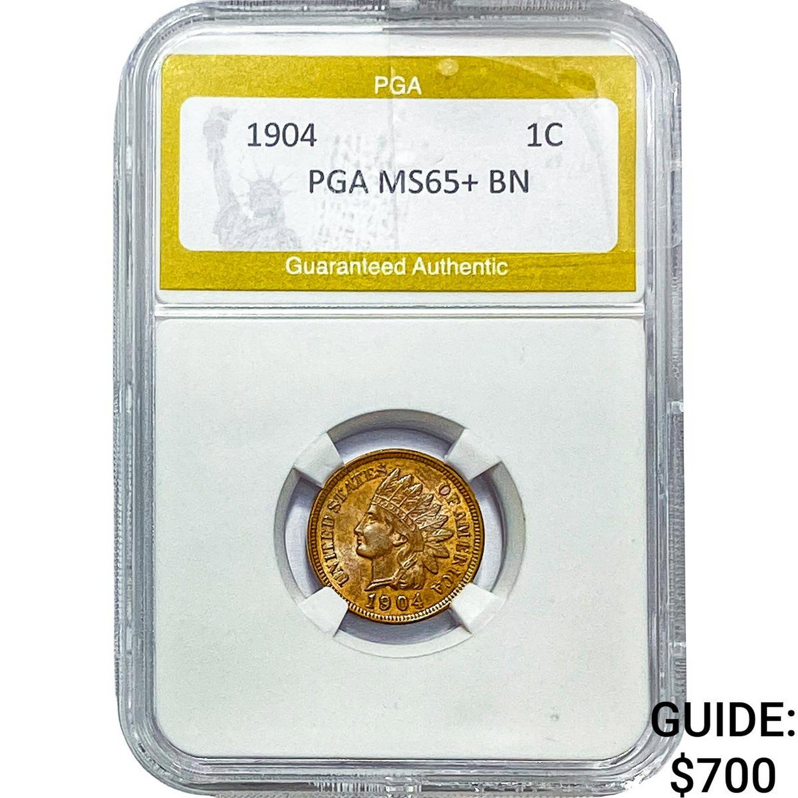 1904 Indian Head Cent PGA MS65+ BN: 1904 Indian Head Cent PGA MS65+ BN