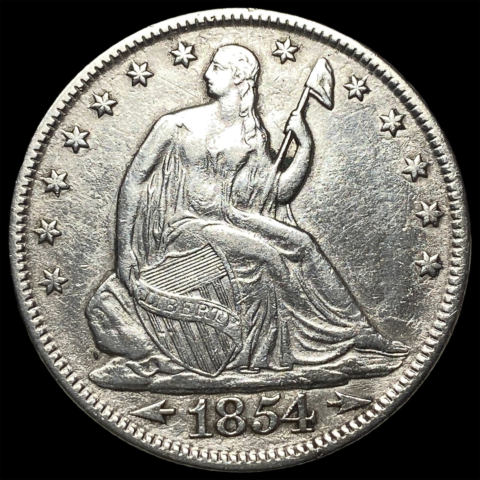 1854 Arrows Seated Liberty Half Dollar UNCIRCULATED: 1854 Arrows Seated Liberty Half Dollar UNCIRCULATED
