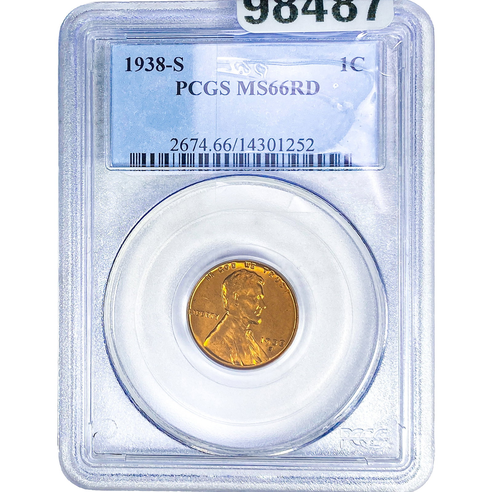 1938-S Wheat Cent PCGS MS66 RD (1 of 2)