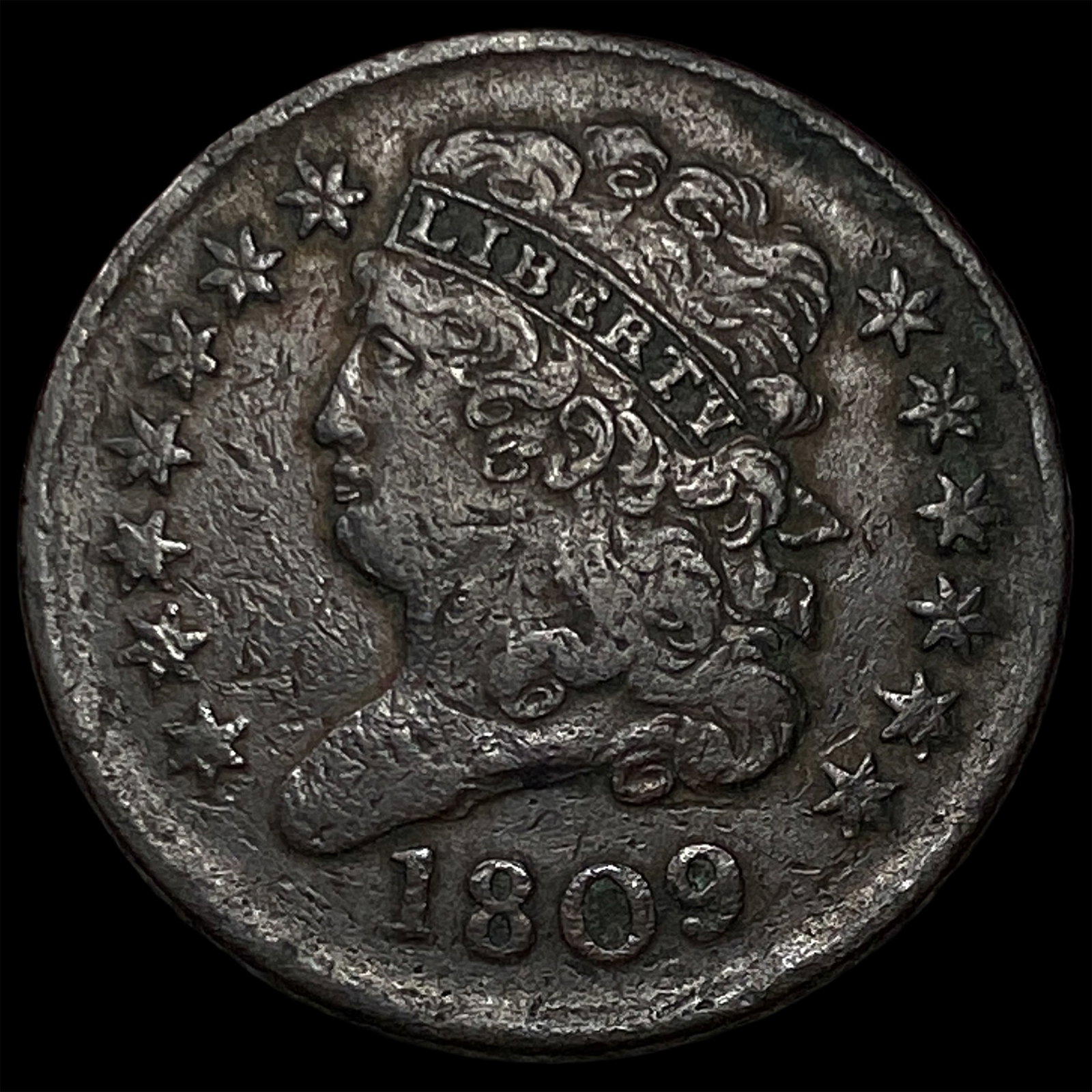 1809 Classic Head Half Cent NEARLY UNCIRCULATED: 1809 Classic Head Half Cent NEARLY UNCIRCULATED
