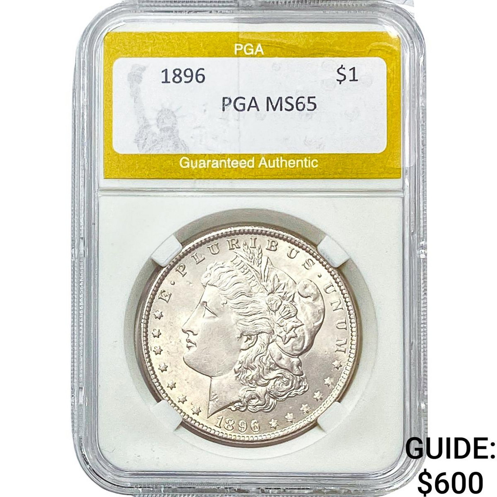 1896 Morgan Silver Dollar PGA MS65: 1896 Morgan Silver Dollar PGA MS65