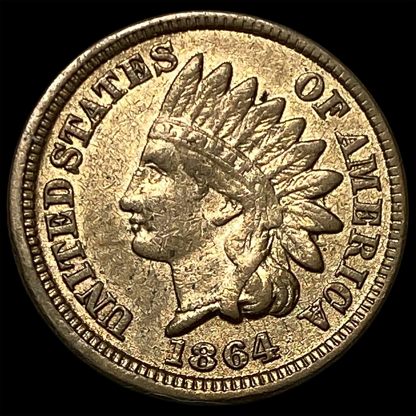 1864 Bronze Indian Head Cent CHOICE AU (1 of 2)