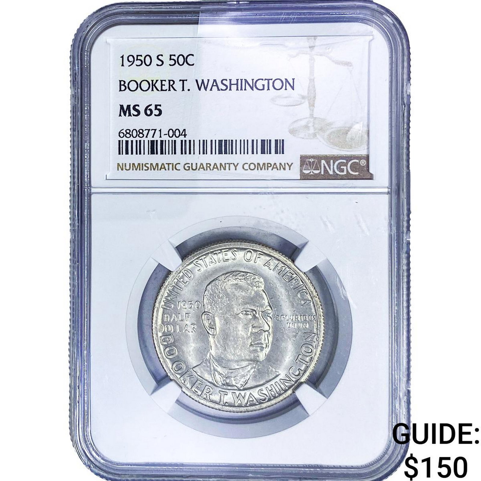 1950 Booker T Half Dollar NGC MS65: 1950 Booker T Half Dollar NGC MS65