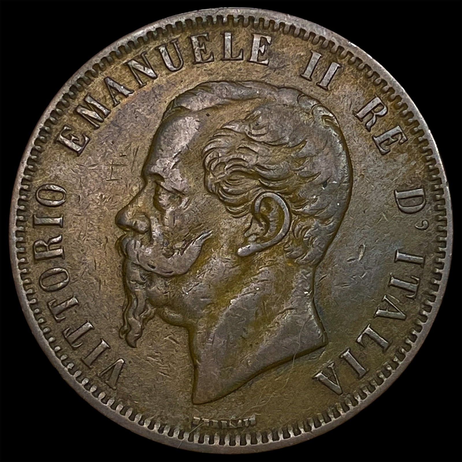 1866 Italy Copper 10 Centesimi: 1866 Italy Copper 10 Centesimi