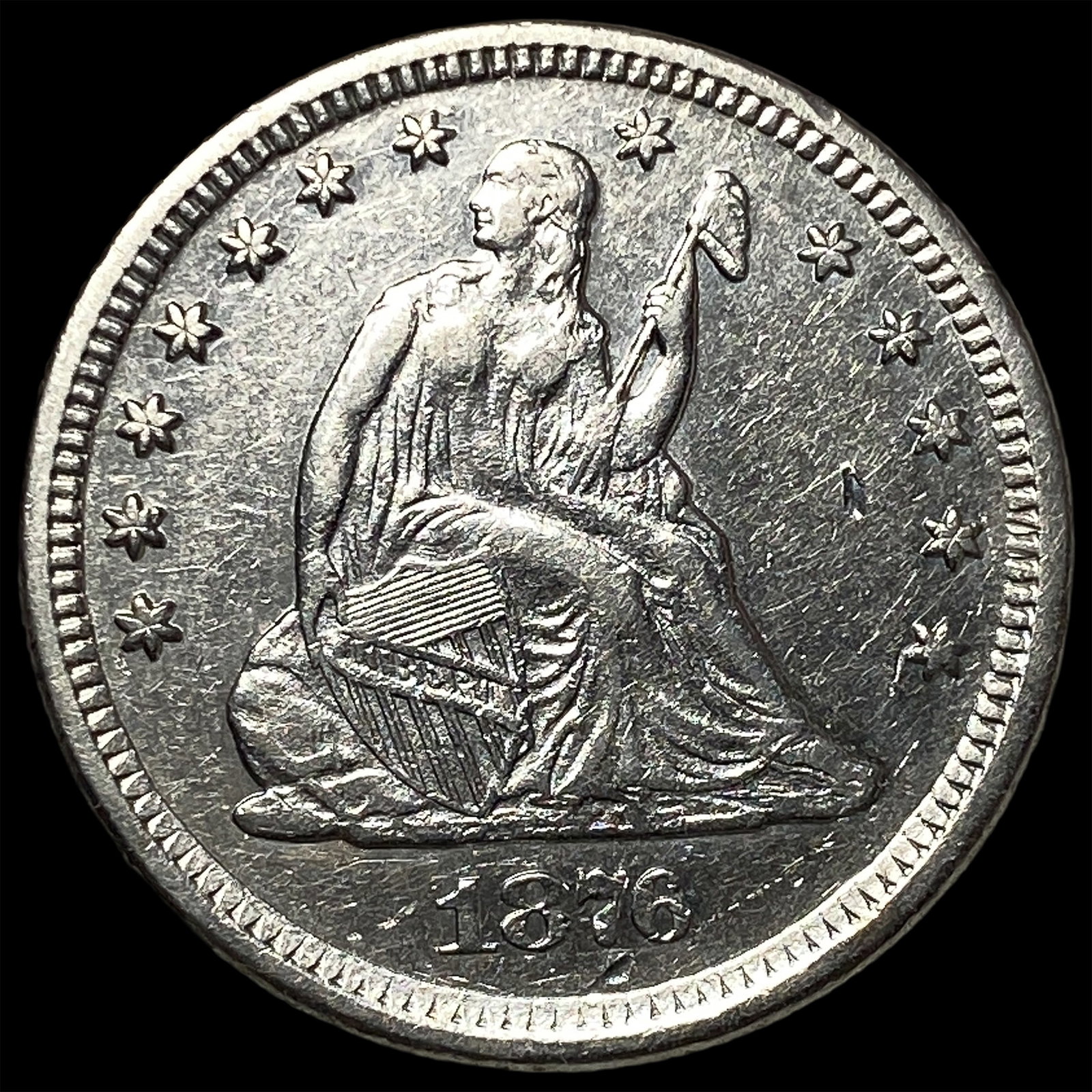 1876-CC Silver Seated Liberty Quarter UNCIRCULATED: 1876-CC Silver Seated Liberty Quarter UNCIRCULATED