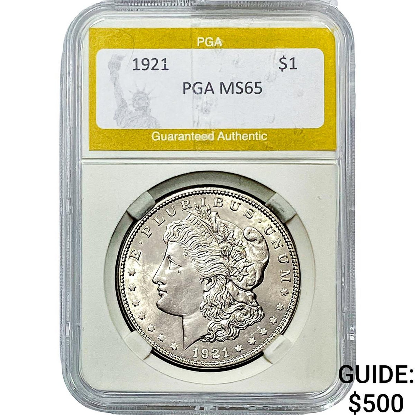 1921 Morgan Silver Dollar PGA MS65: 1921 Morgan Silver Dollar PGA MS65