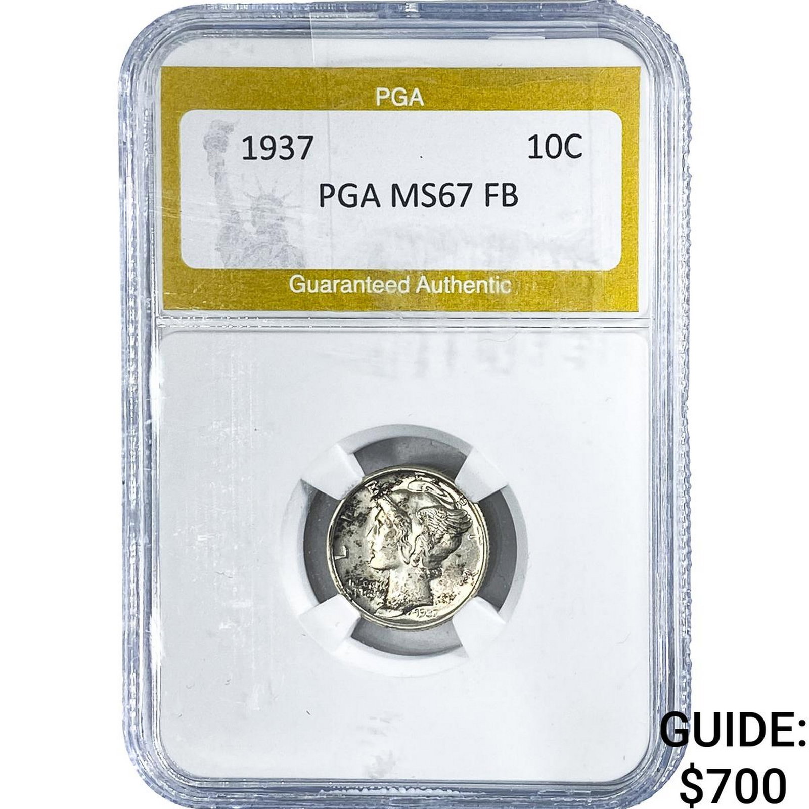 1937 Mercury Silver Dime PGA MS67 FB: 1937 Mercury Silver Dime PGA MS67 FB