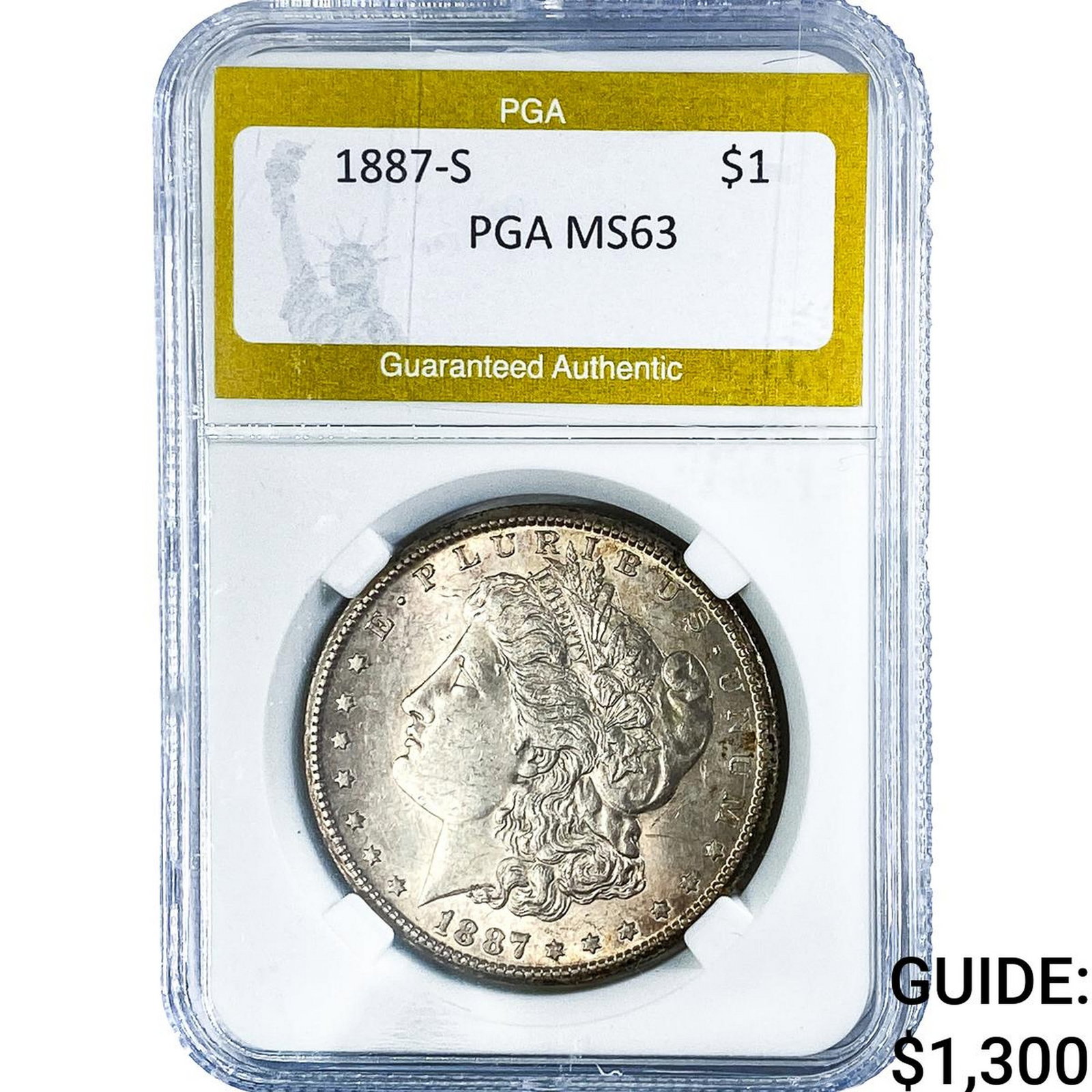 1887-S Morgan Silver Dollar PGA MS63: 1887-S Morgan Silver Dollar PGA MS63