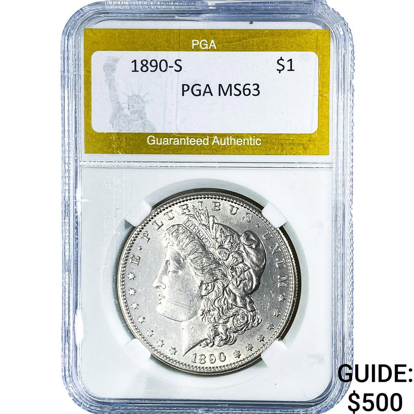 1890-S Morgan Silver Dollar PGA MS63 (1 of 2)