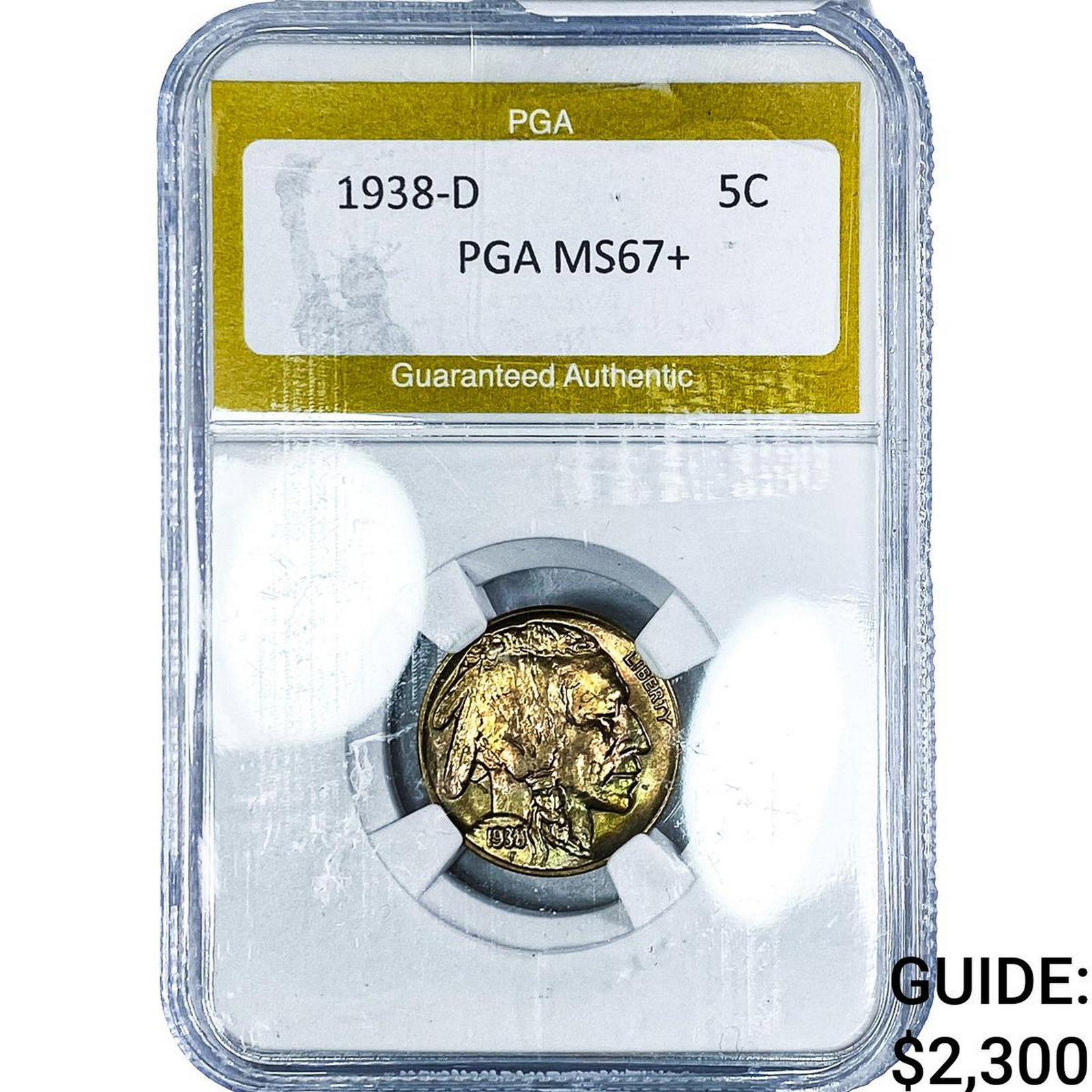 1938-D Buffalo Nickel PGA MS67+: 1938-D Buffalo Nickel PGA MS67+