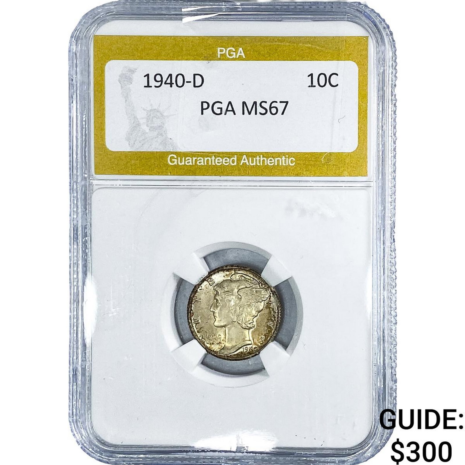1940-D Mercury Silver Dime PGA MS67: 1940-D Mercury Silver Dime PGA MS67