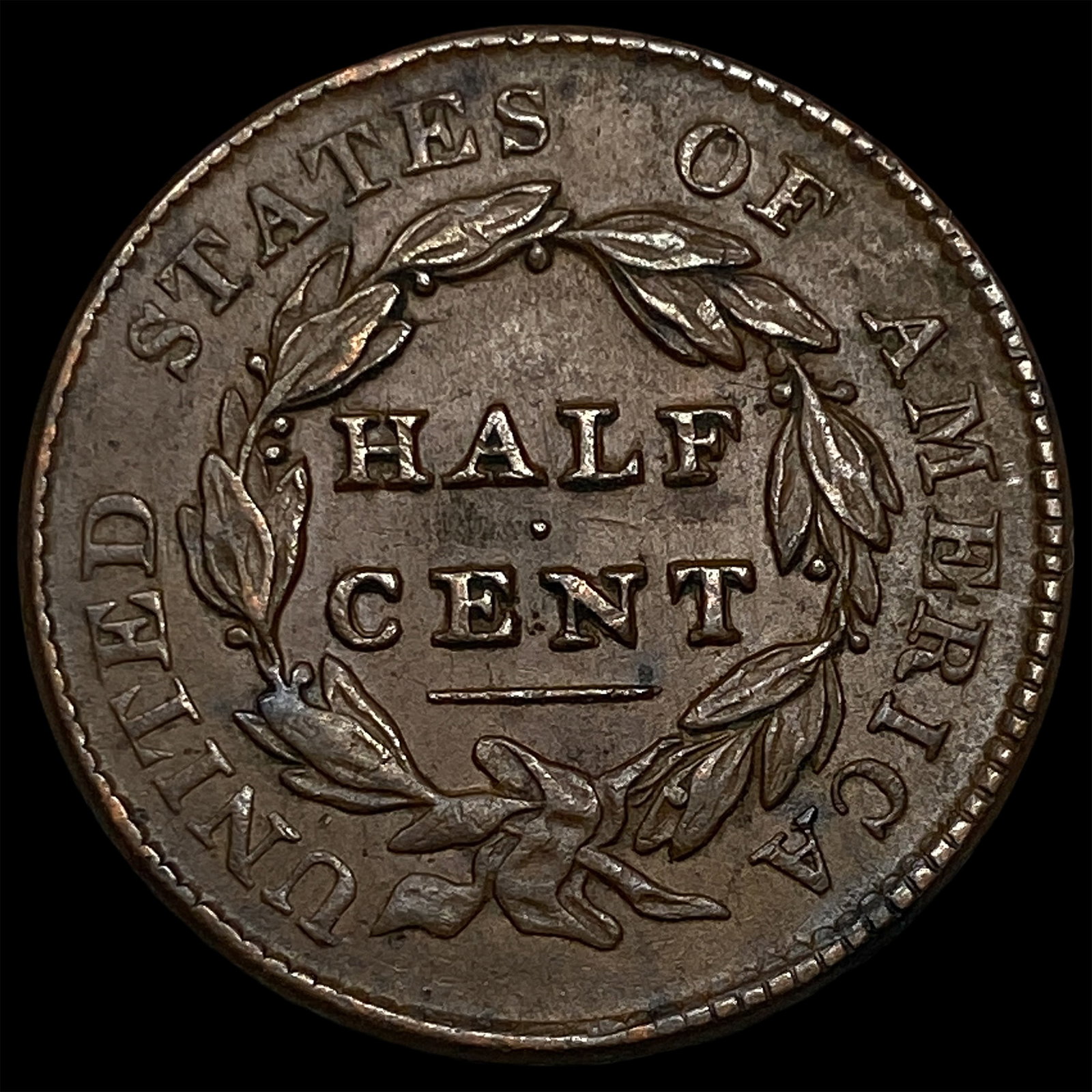 1828 Copper Half Cent UNCIRCULATED - 2