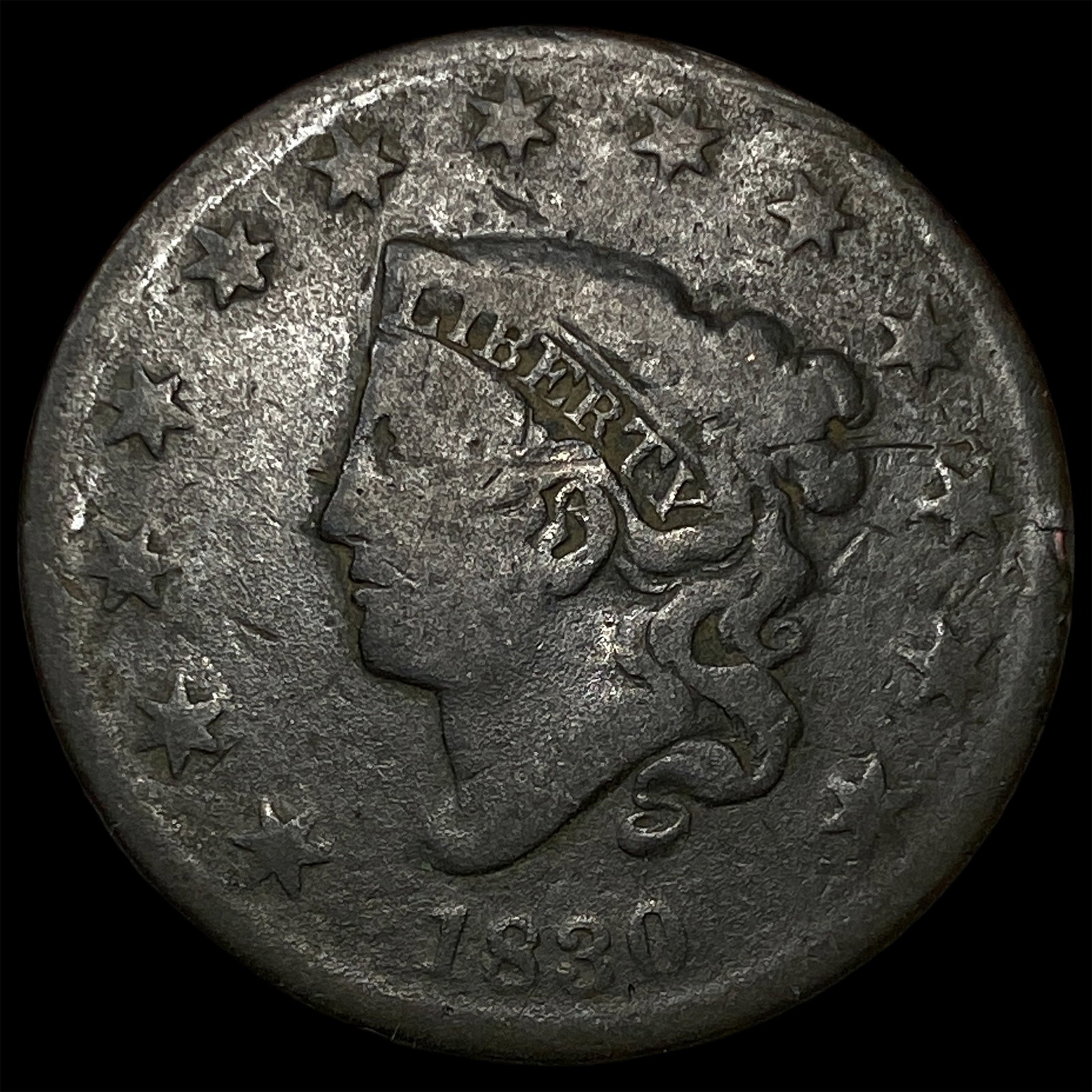 1830 Coronet Head Large Cent NICELY CIRCULATED: 1830 Coronet Head Large Cent NICELY CIRCULATED