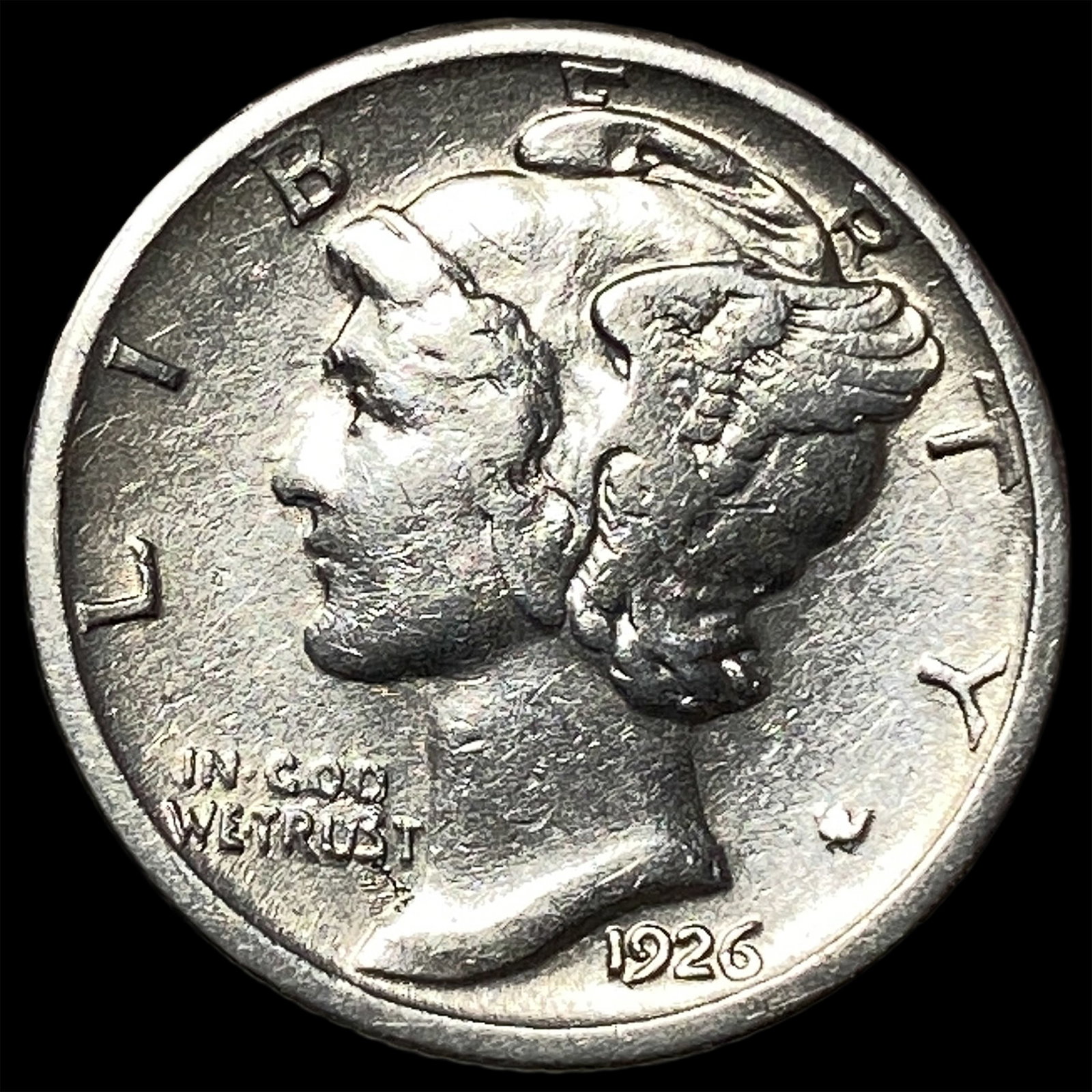 1926-S Silver Mercury Dime CHOICE AU: 1926-S Silver Mercury Dime CHOICE AU