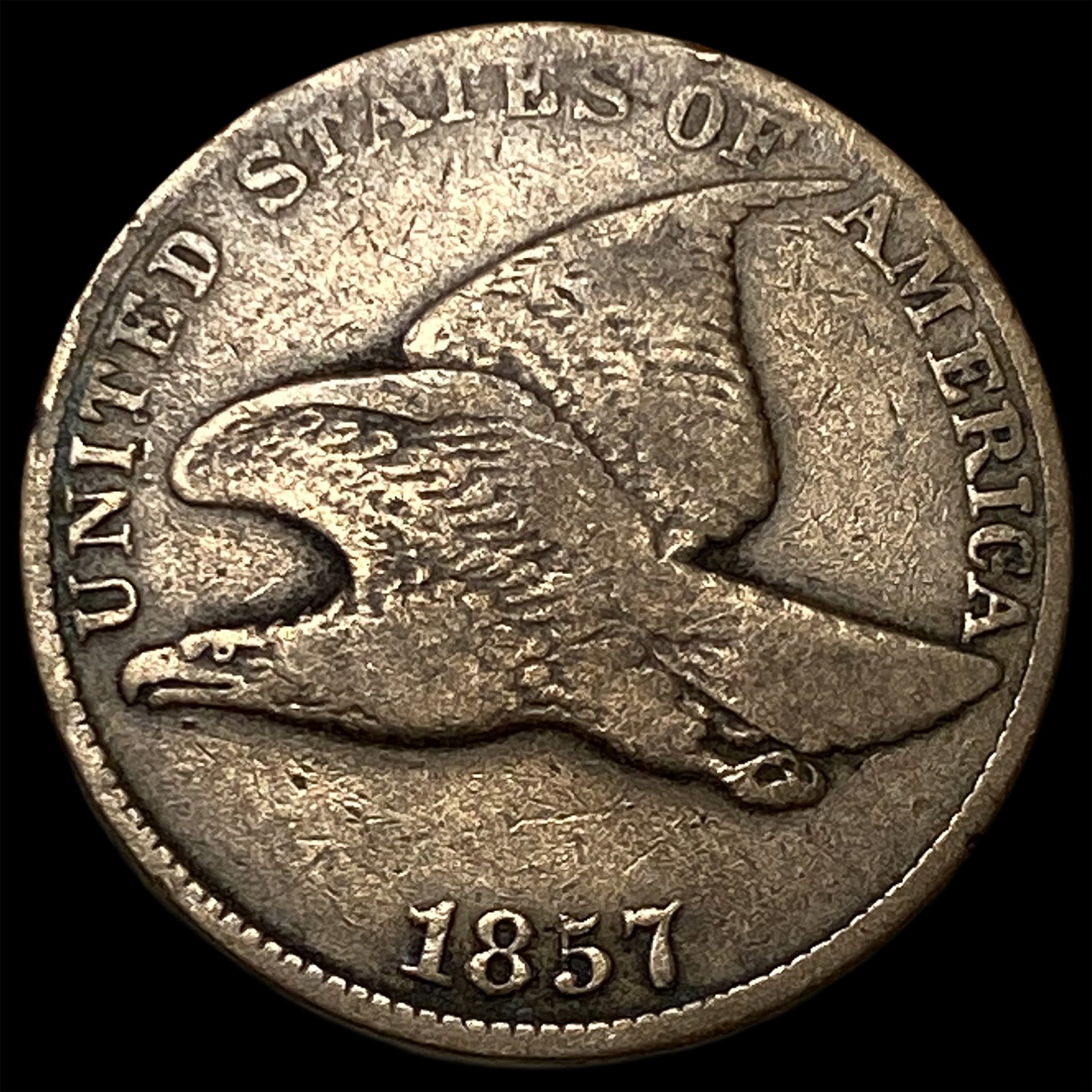 1857 Flying Eagle Cent NEARLY UNCIRCULATED: 1857 Flying Eagle Cent NEARLY UNCIRCULATED