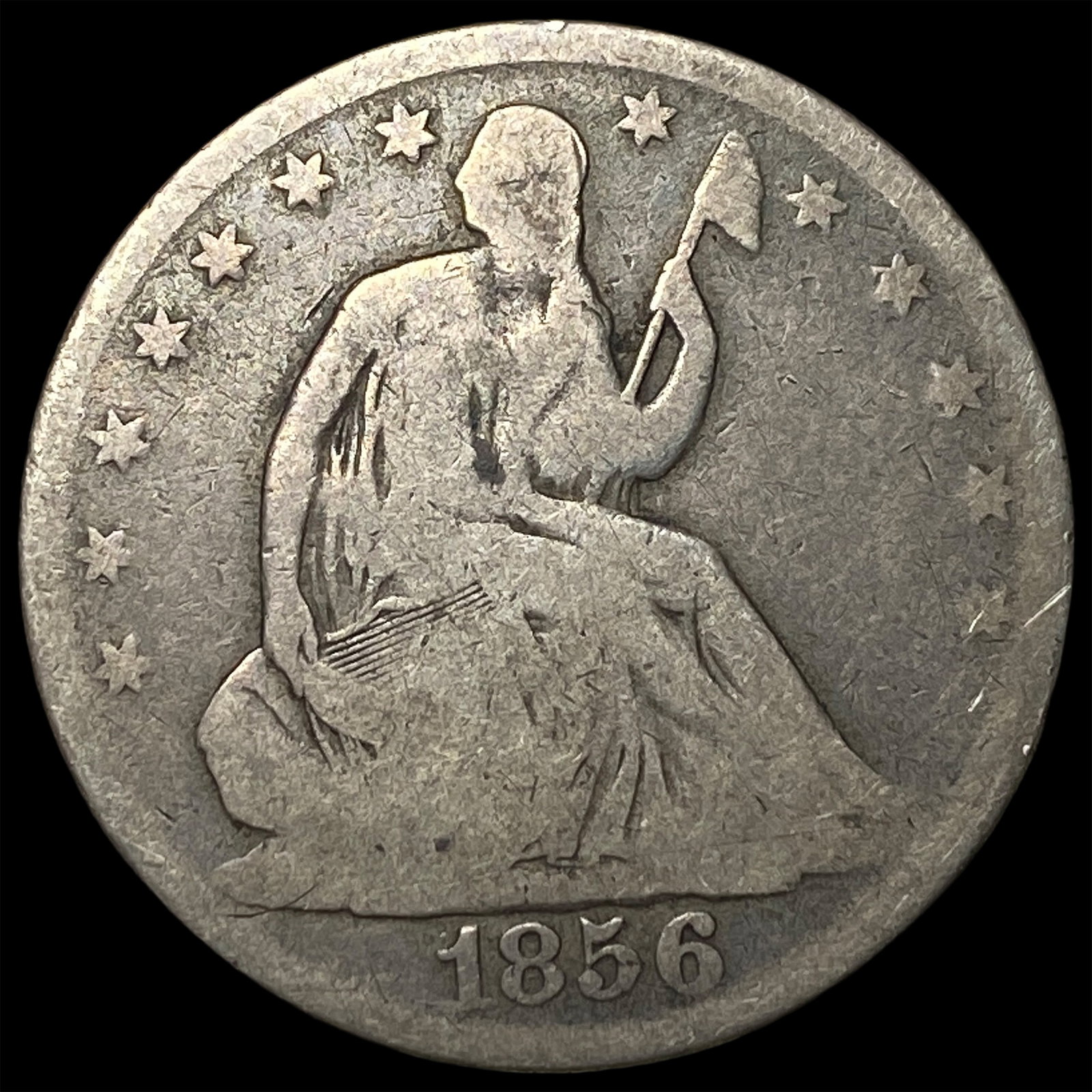 1856-O Silver Half Dollar (Seated Liberty) LIGHTLY CIRCULATED: 1856-O Silver Half Dollar (Seated Liberty) LIGHTLY CIRCULATED
