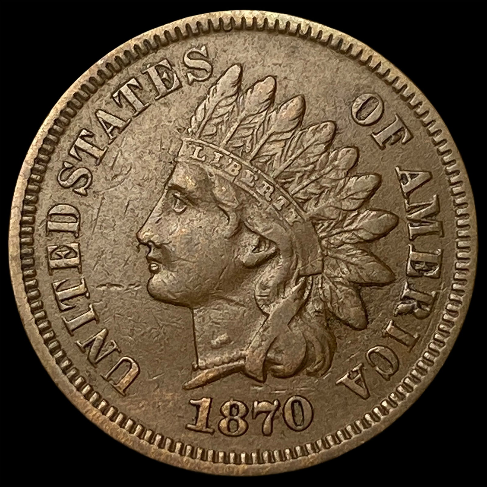 1870 BN Indian Head Cent CLOSELY UNCIRCULATED: 1870 BN Indian Head Cent CLOSELY UNCIRCULATED