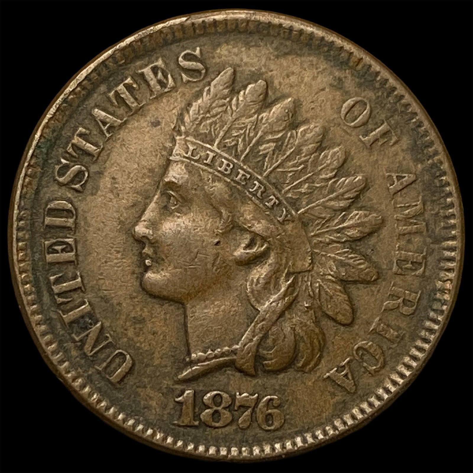 1876 BN Indian Head Cent CLOSELY UNCIRCULATED: 1876 BN Indian Head Cent CLOSELY UNCIRCULATED