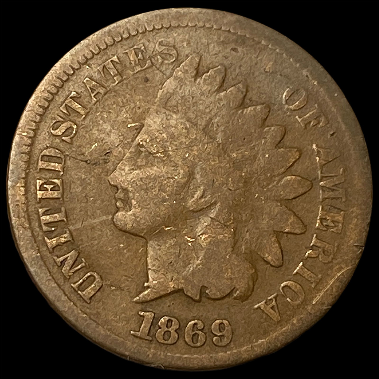 1869 Indian Head Cent LIGHTLY CIRCULATED: 1869 Indian Head Cent LIGHTLY CIRCULATED