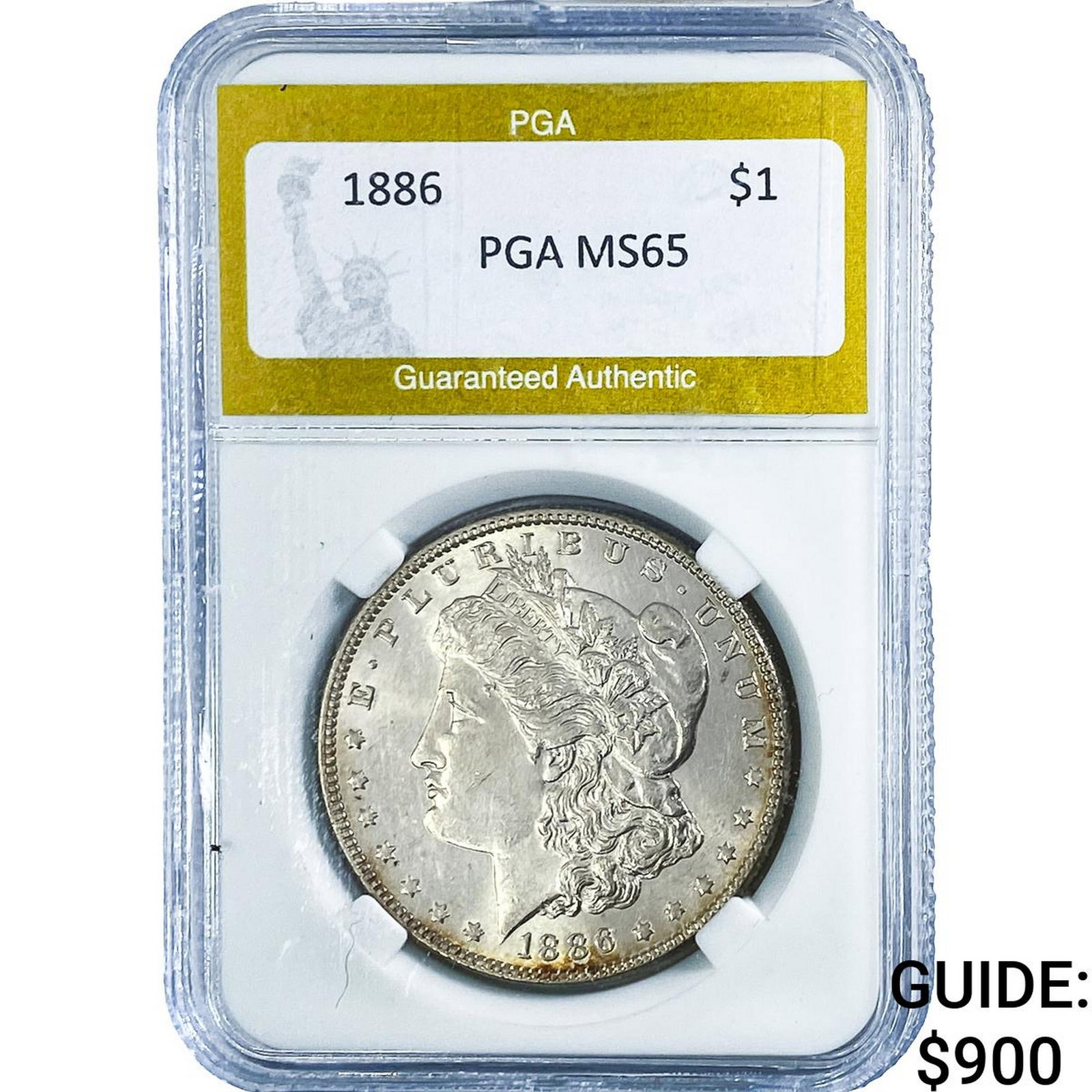 1886 Morgan Silver Dollar PGA MS65: 1886 Morgan Silver Dollar PGA MS65