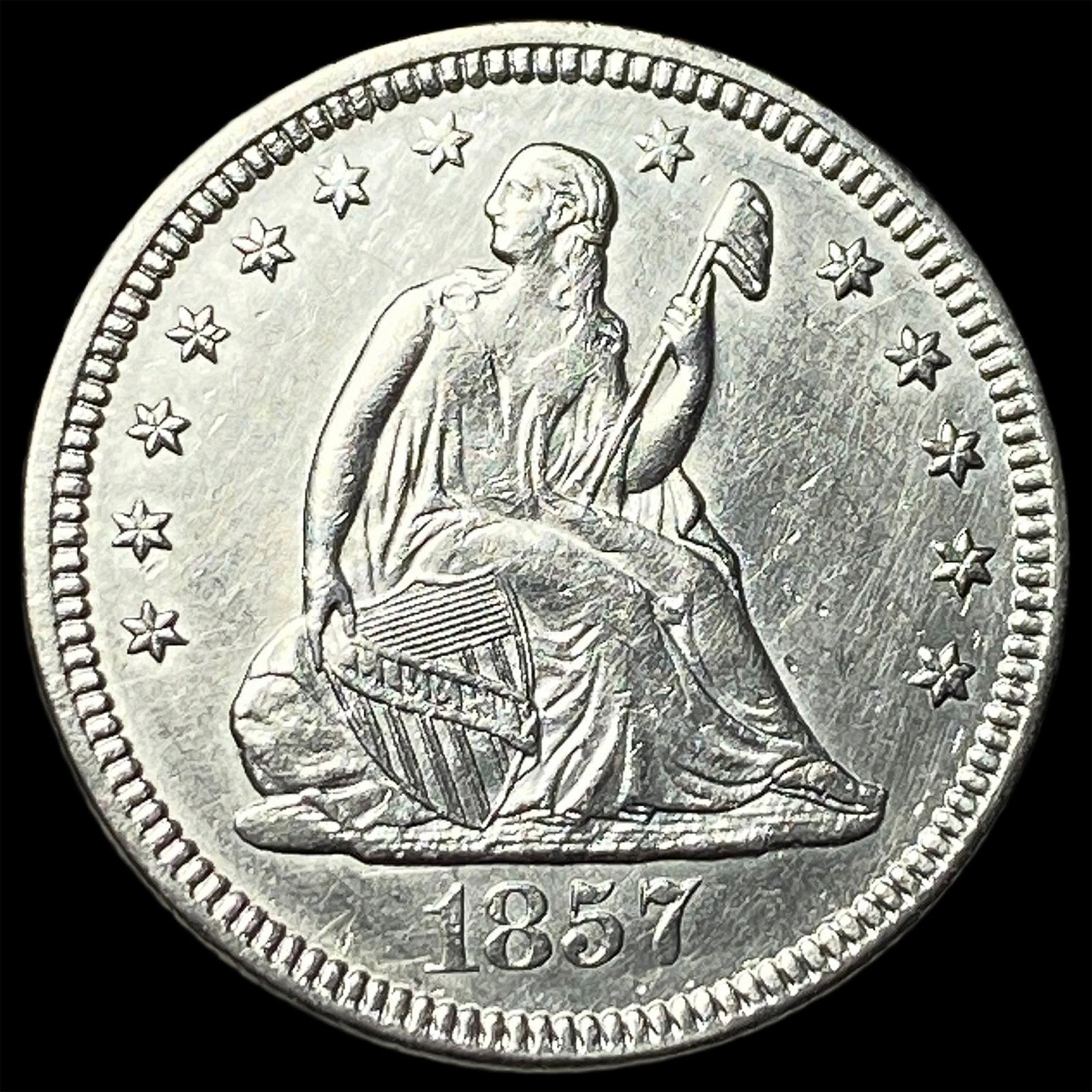 1857 Seated Liberty Quarter UNCIRCULATED: 1857 Seated Liberty Quarter UNCIRCULATED