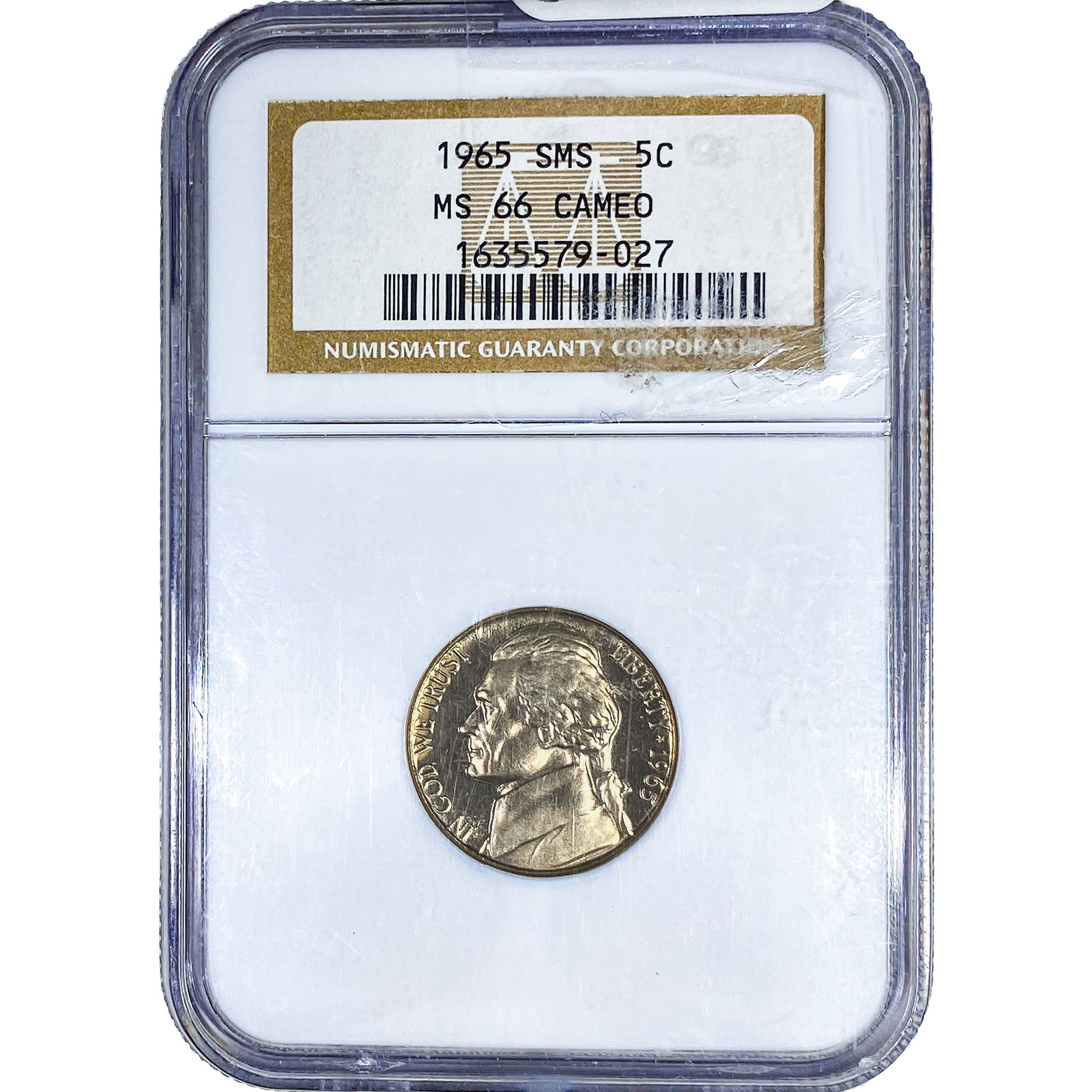 1965 Jefferson Nickel NGC MS66 Cameo (1 of 2)