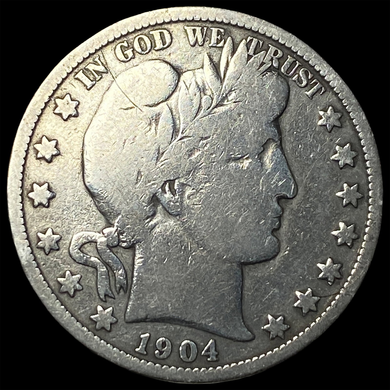 1904 Barber Half Dollar LIGHTLY CIRCULATED: 1904 Barber Half Dollar LIGHTLY CIRCULATED
