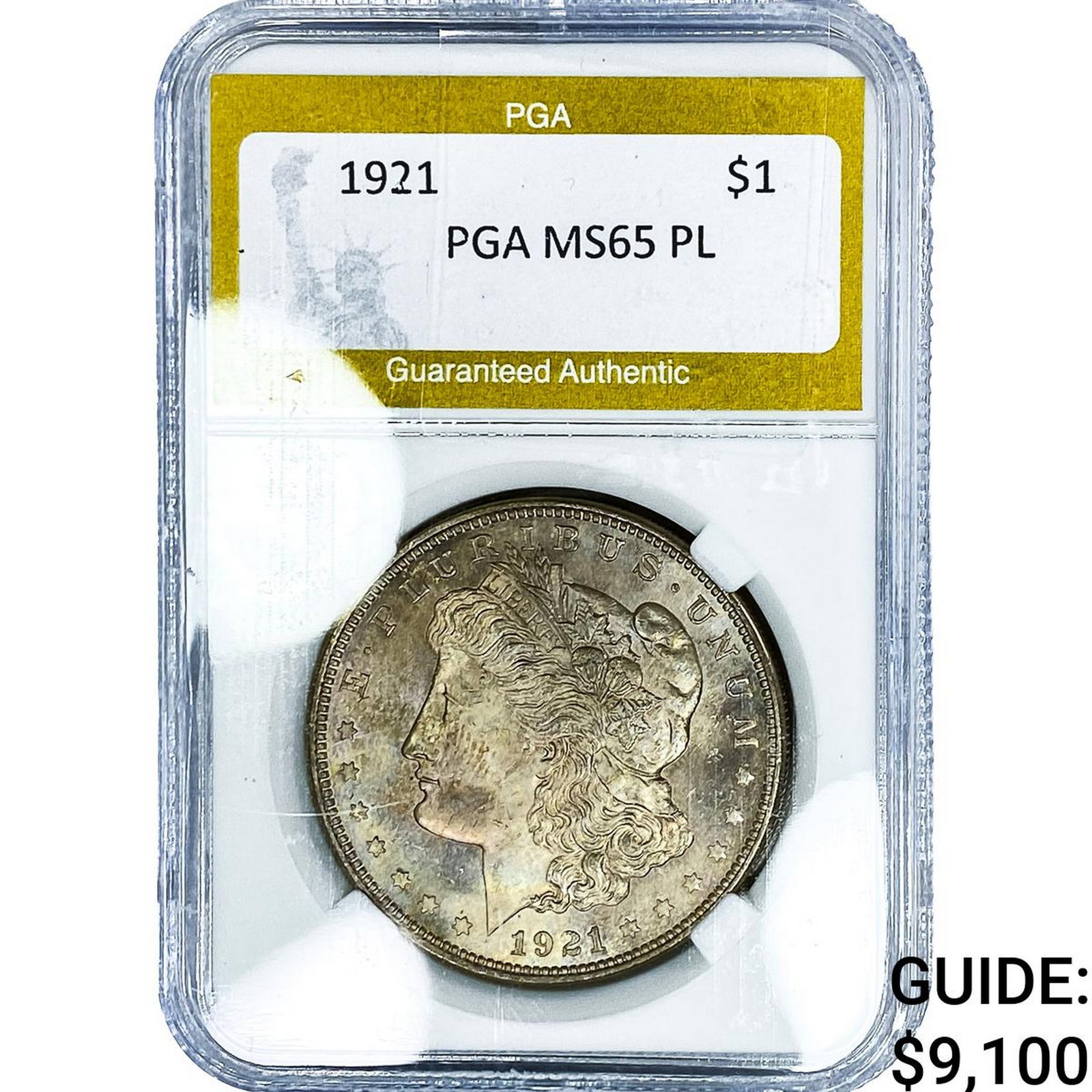 1921 Morgan Silver Dollar PGA MS65 PL: 1921 Morgan Silver Dollar PGA MS65 PL
