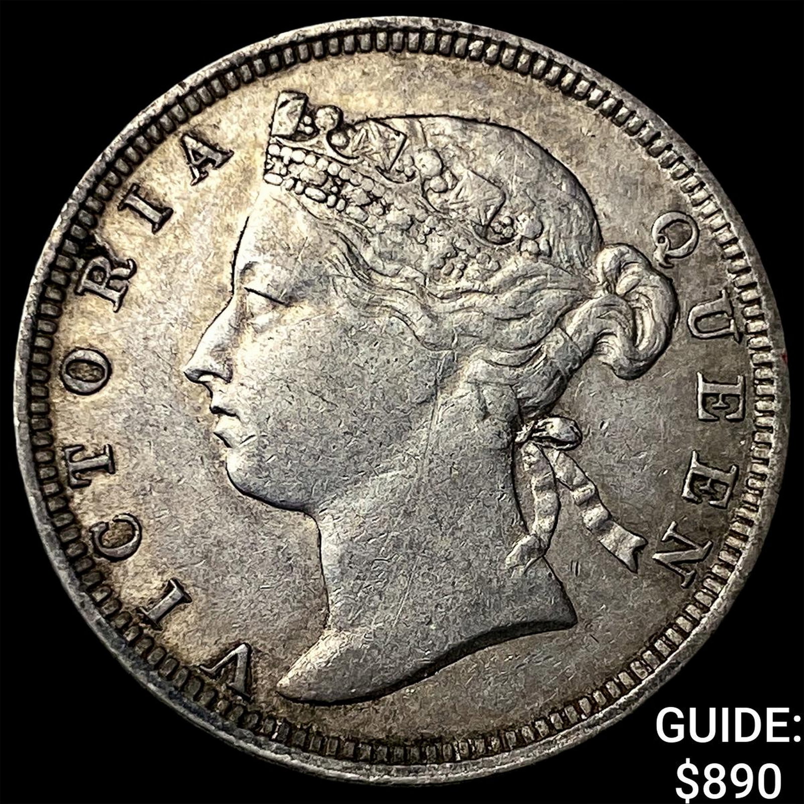 1883 Straits Settlements Victoria Silver 20 Cents (1 of 2)