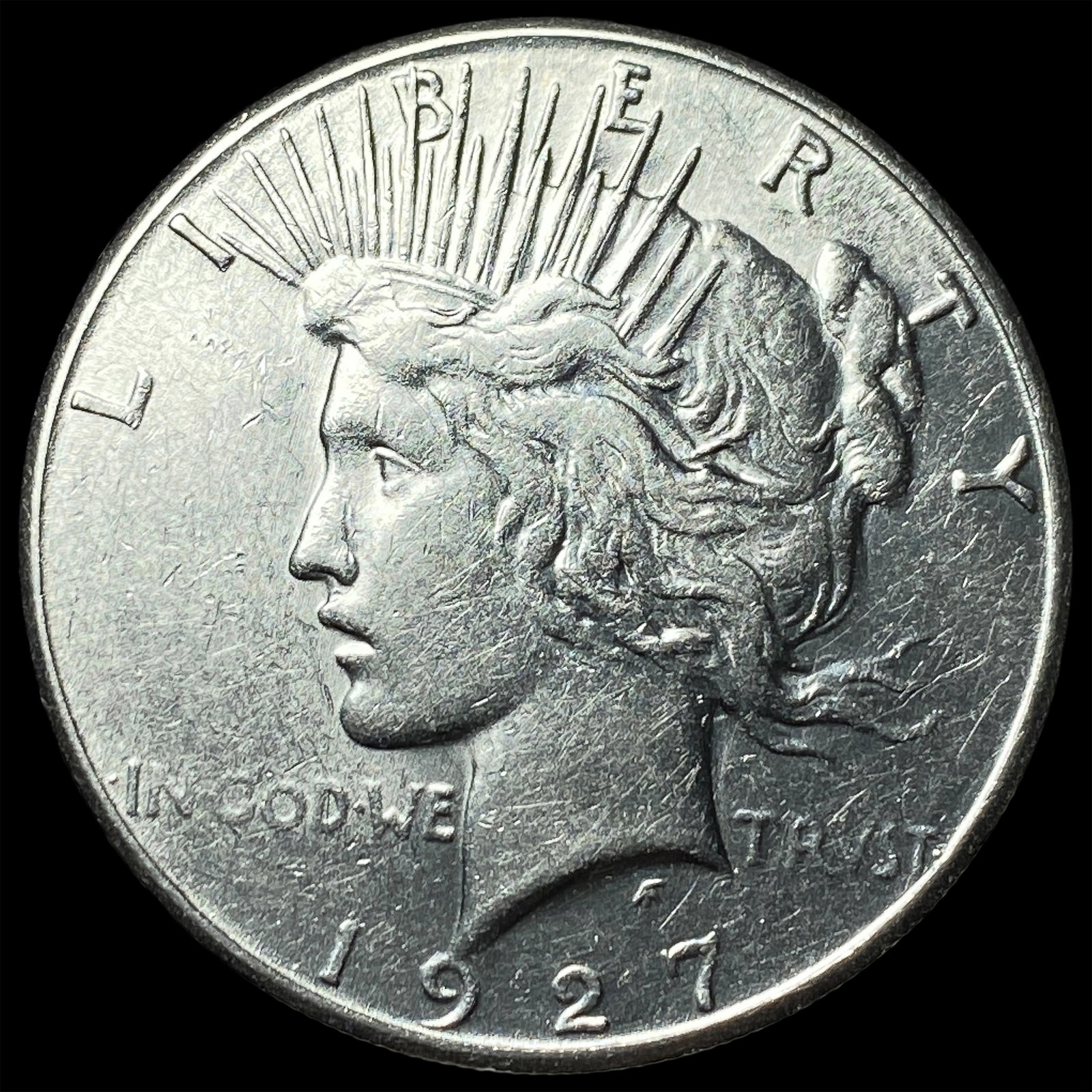 1927-S Silver Peace Dollar CHOICE AU: 1927-S Silver Peace Dollar CHOICE AU