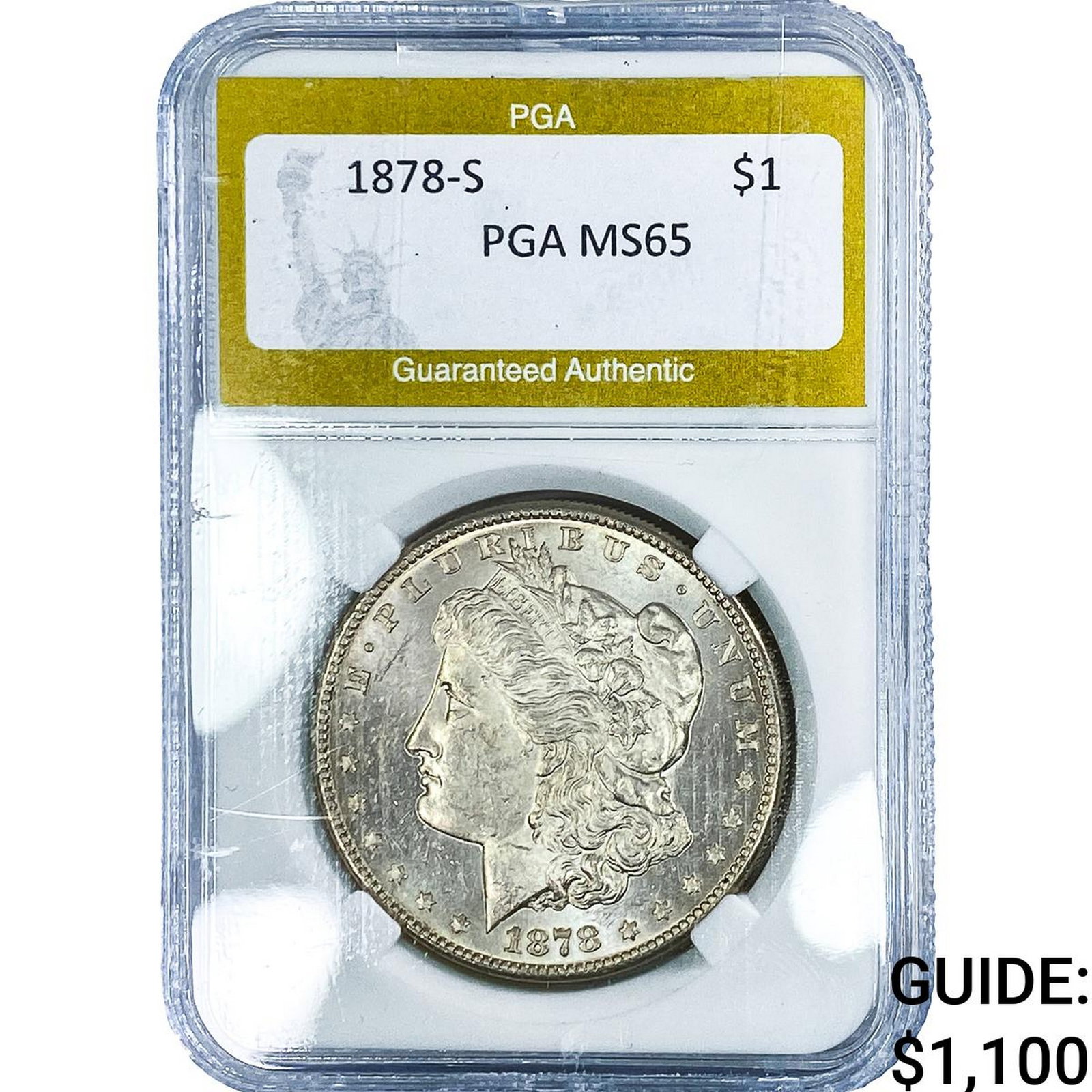 1878-S Morgan Silver Dollar PGA MS65: 1878-S Morgan Silver Dollar PGA MS65