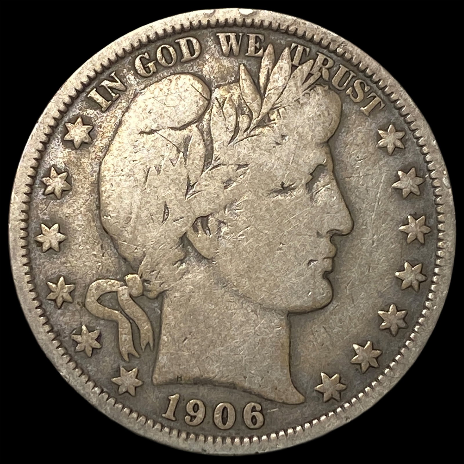 1906-O Silver Half Dollar (Barber) LIGHTLY CIRCULATED (1 of 2)