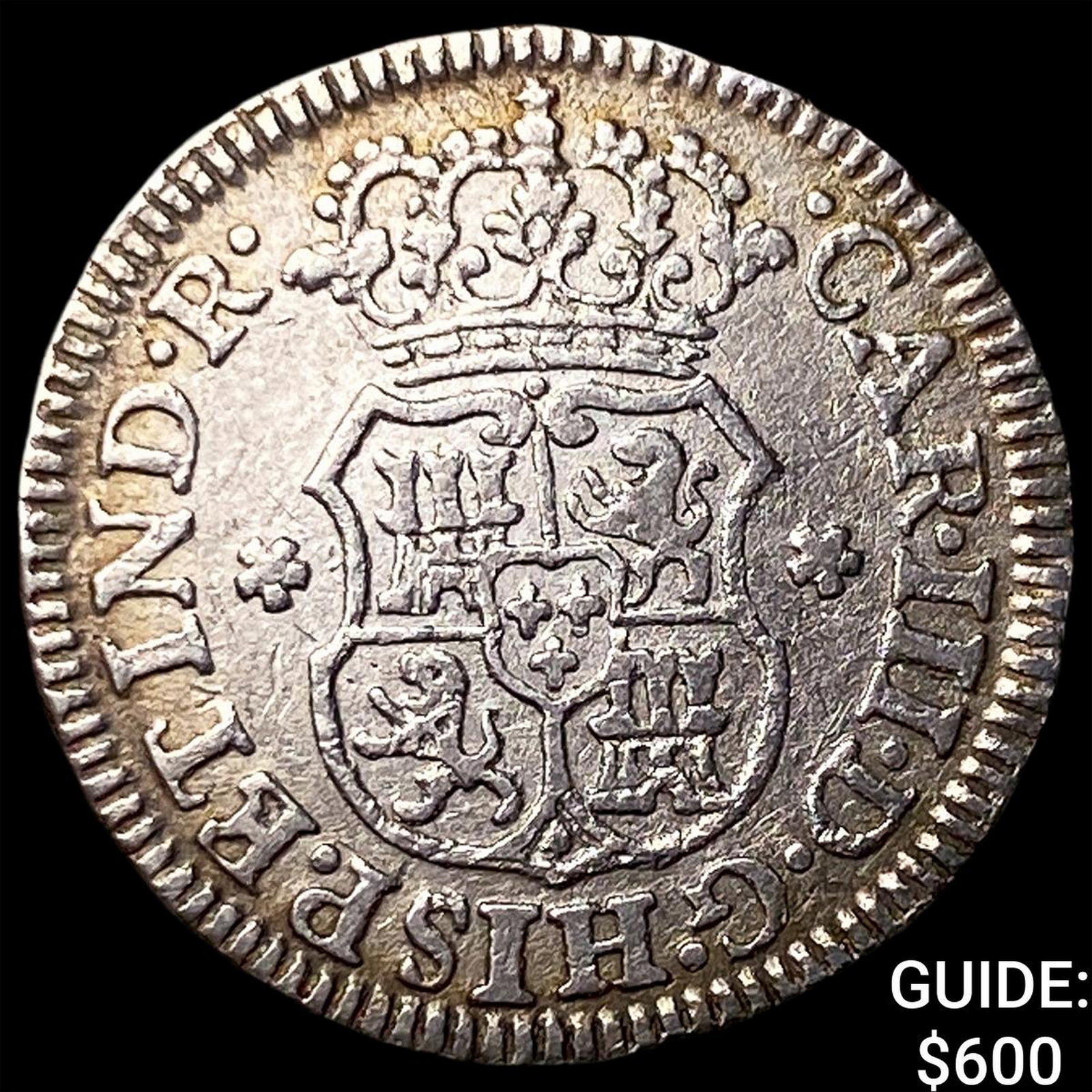 1767-M Mexico Charles III Silver 1/2 Real: 1767-M Mexico Charles III Silver 1/2 Real