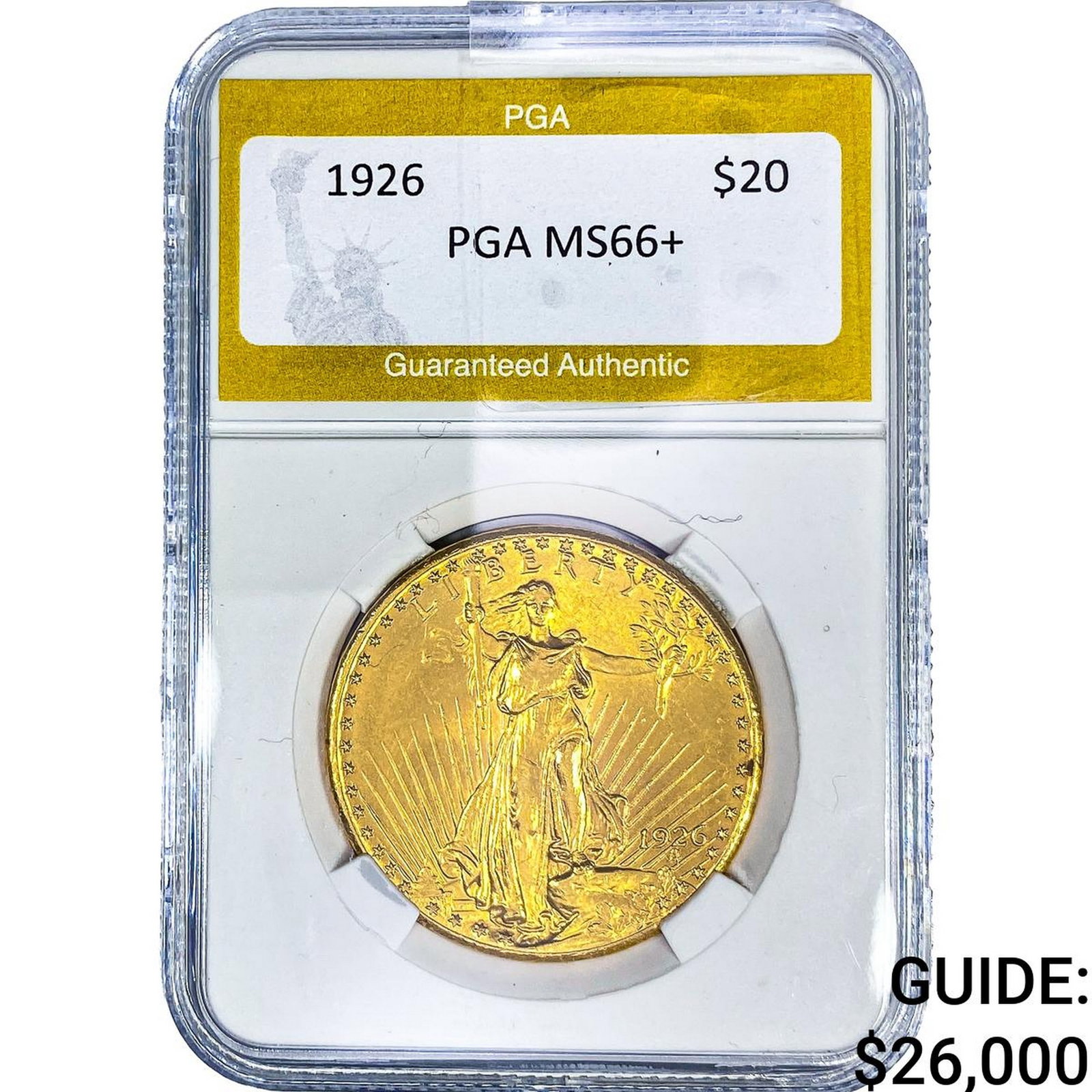 1926 $20 Gold Double Eagle PGA MS66+: 1926 $20 Gold Double Eagle PGA MS66+