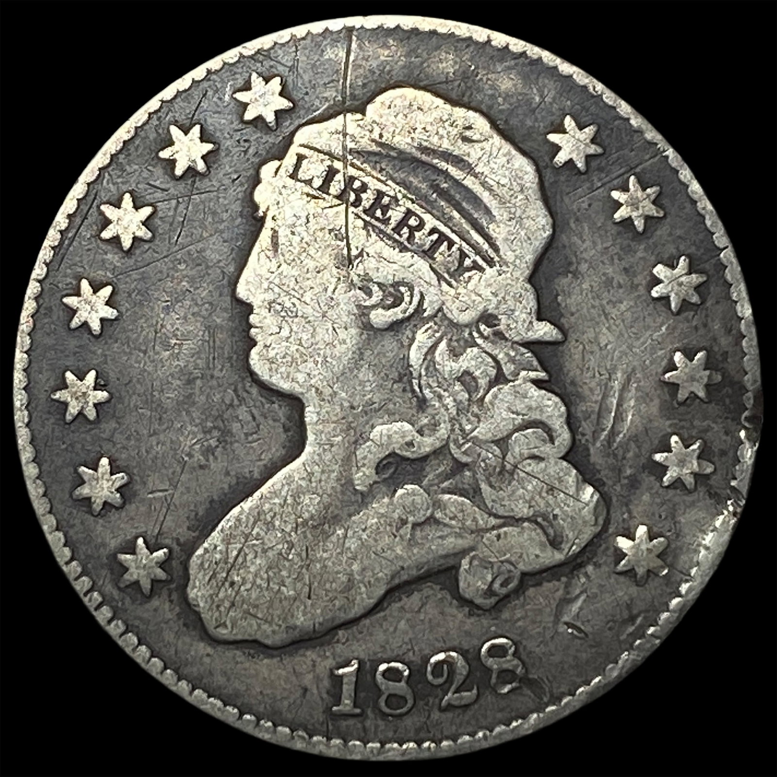 1828 Capped Bust Quarter NEARLY UNCIRCULATED: 1828 Capped Bust Quarter NEARLY UNCIRCULATED