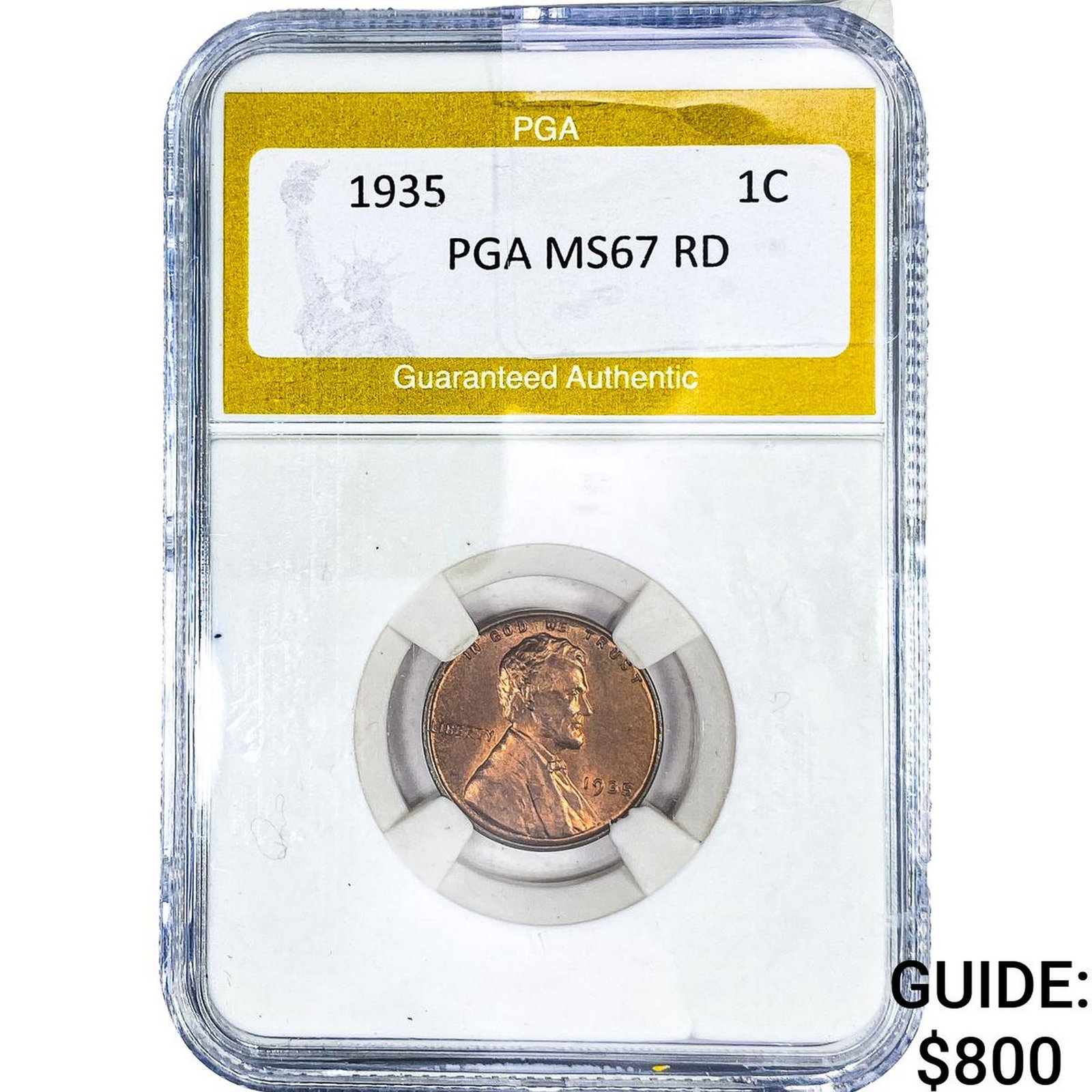 1935 Wheat Cent PGA MS67 RD: 1935 Wheat Cent PGA MS67 RD