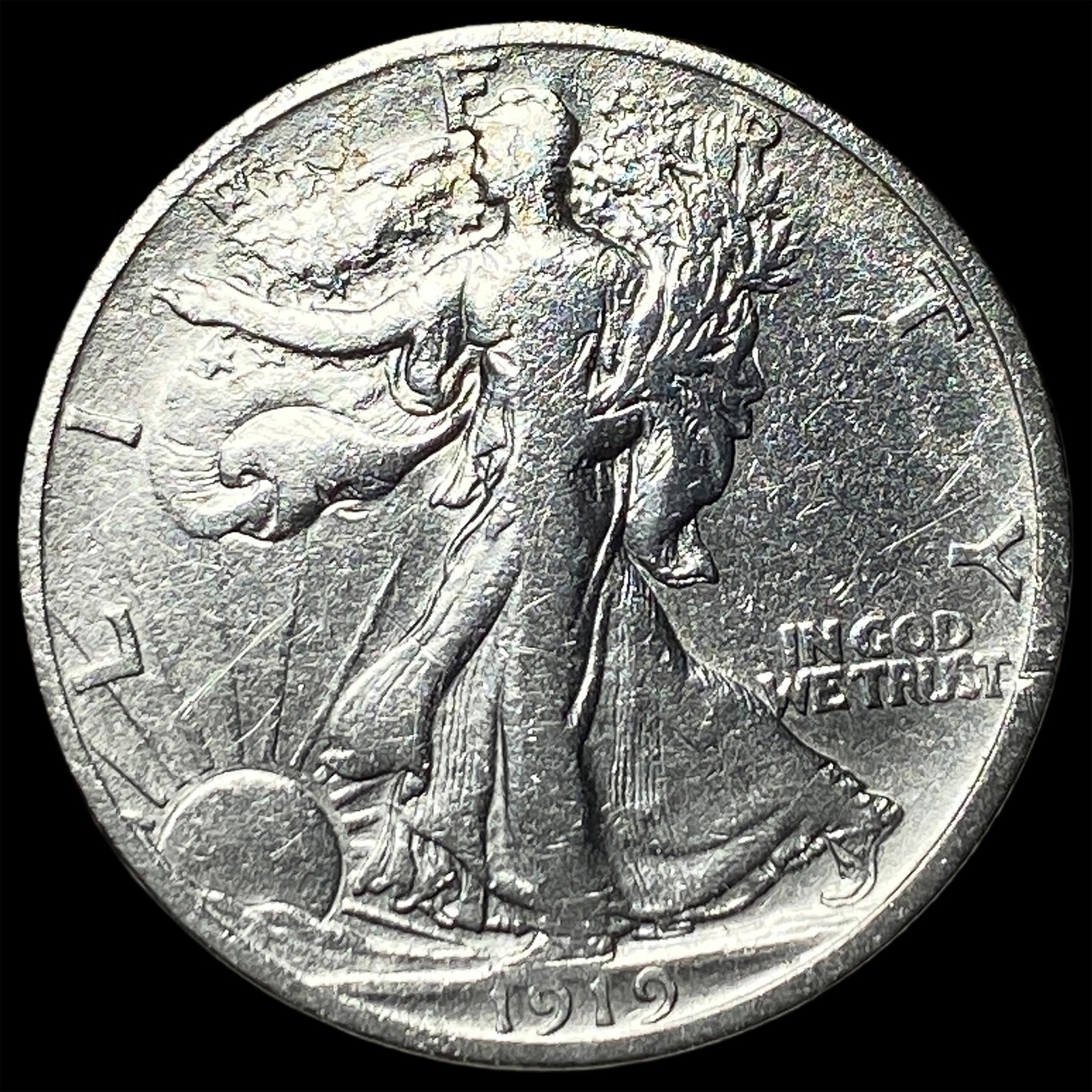 1919 Walking Liberty Half Dollar NEARLY UNCIRCULATED: 1919 Walking Liberty Half Dollar NEARLY UNCIRCULATED