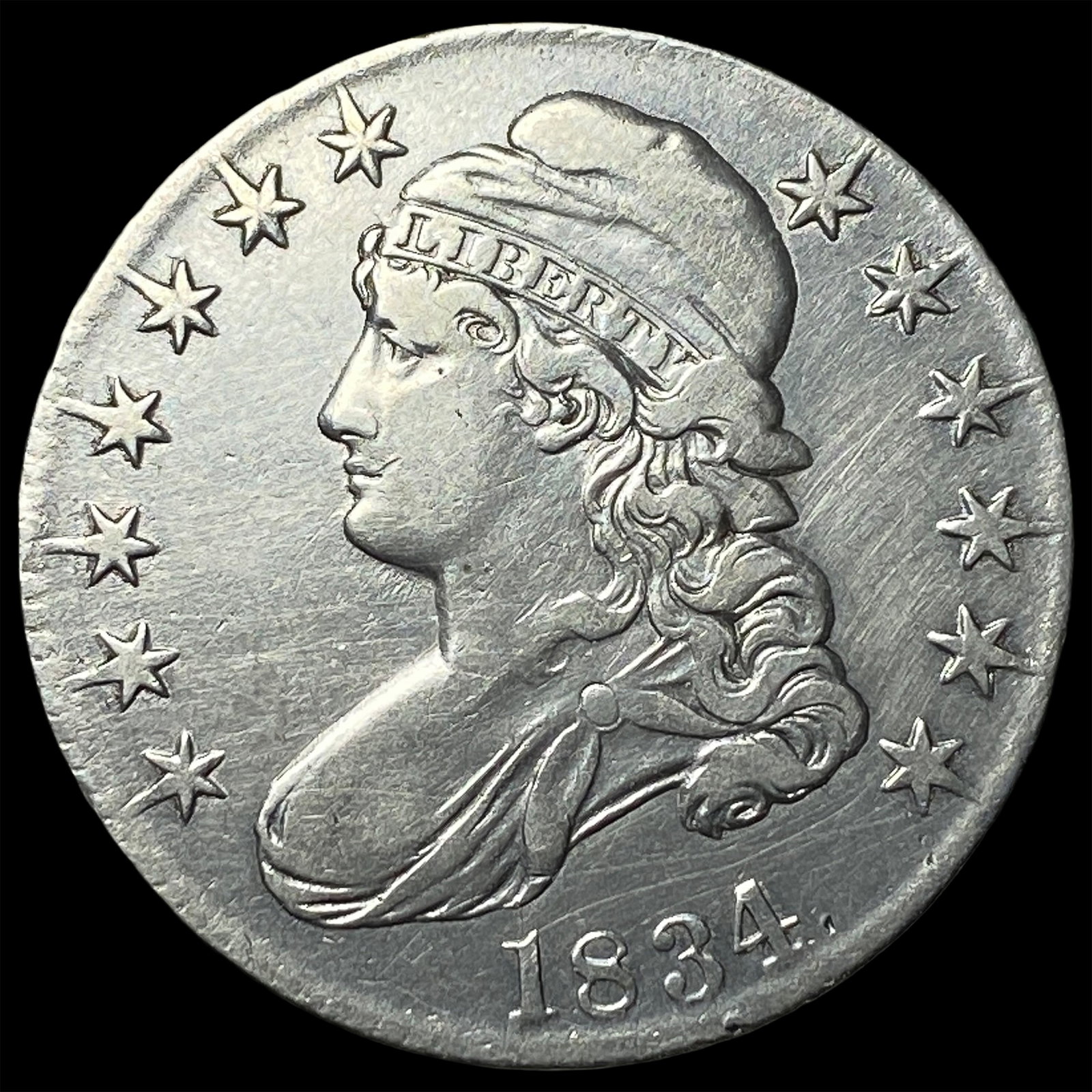 1834 Capped Bust Half Dollar CLOSELY UNCIRCULATED: 1834 Capped Bust Half Dollar CLOSELY UNCIRCULATED