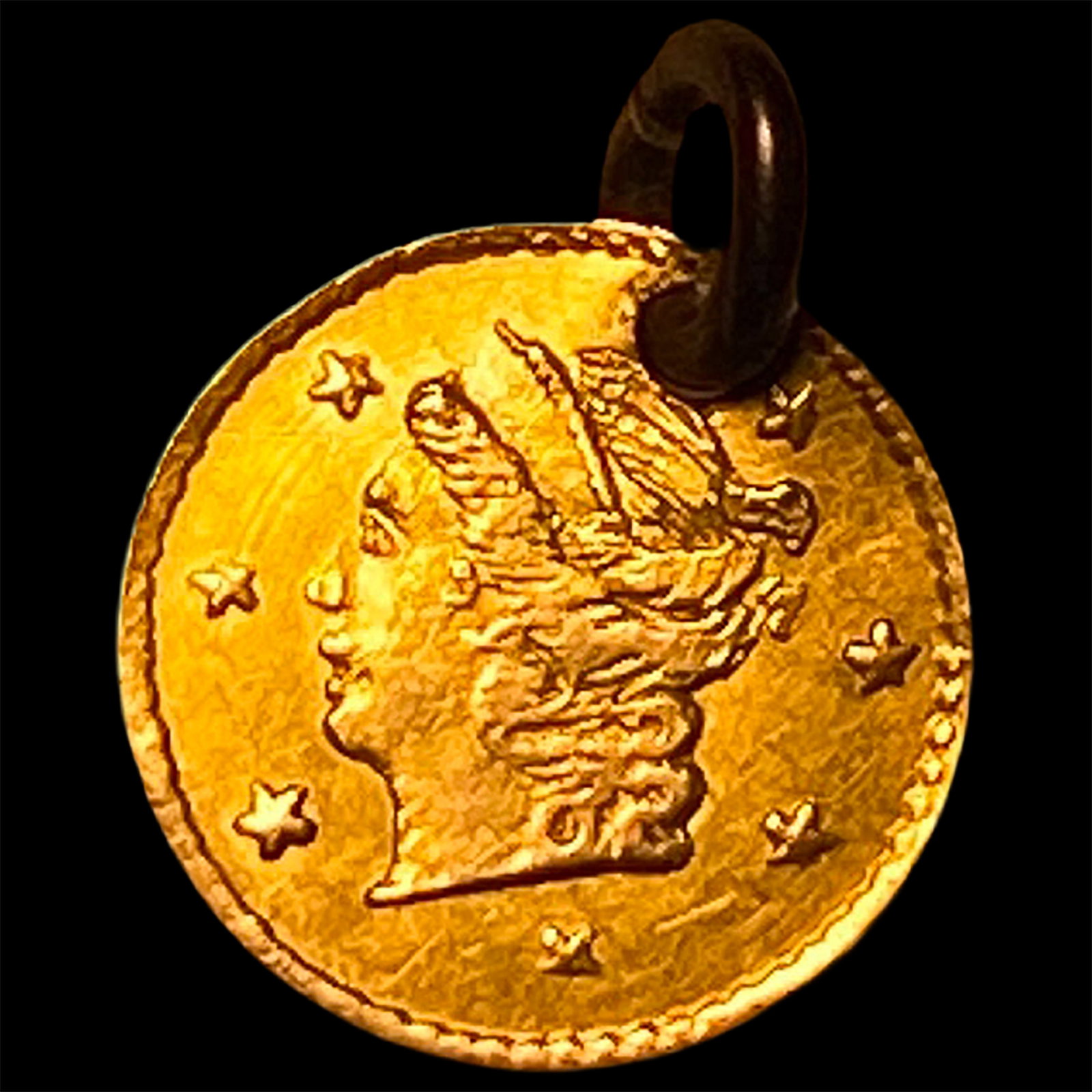 1870 Gold 1 Dollar Charm HIGH GRADE: 1870 Gold 1 Dollar Charm HIGH GRADE