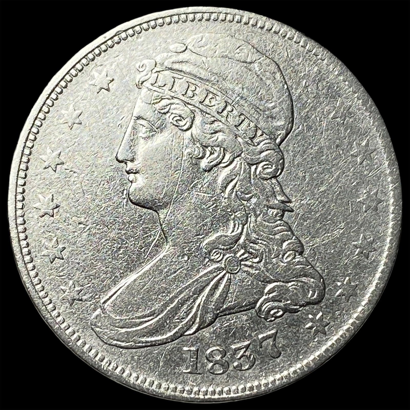 1837 Capped Bust Half Dollar NEARLY UNCIRCULATED: 1837 Capped Bust Half Dollar NEARLY UNCIRCULATED