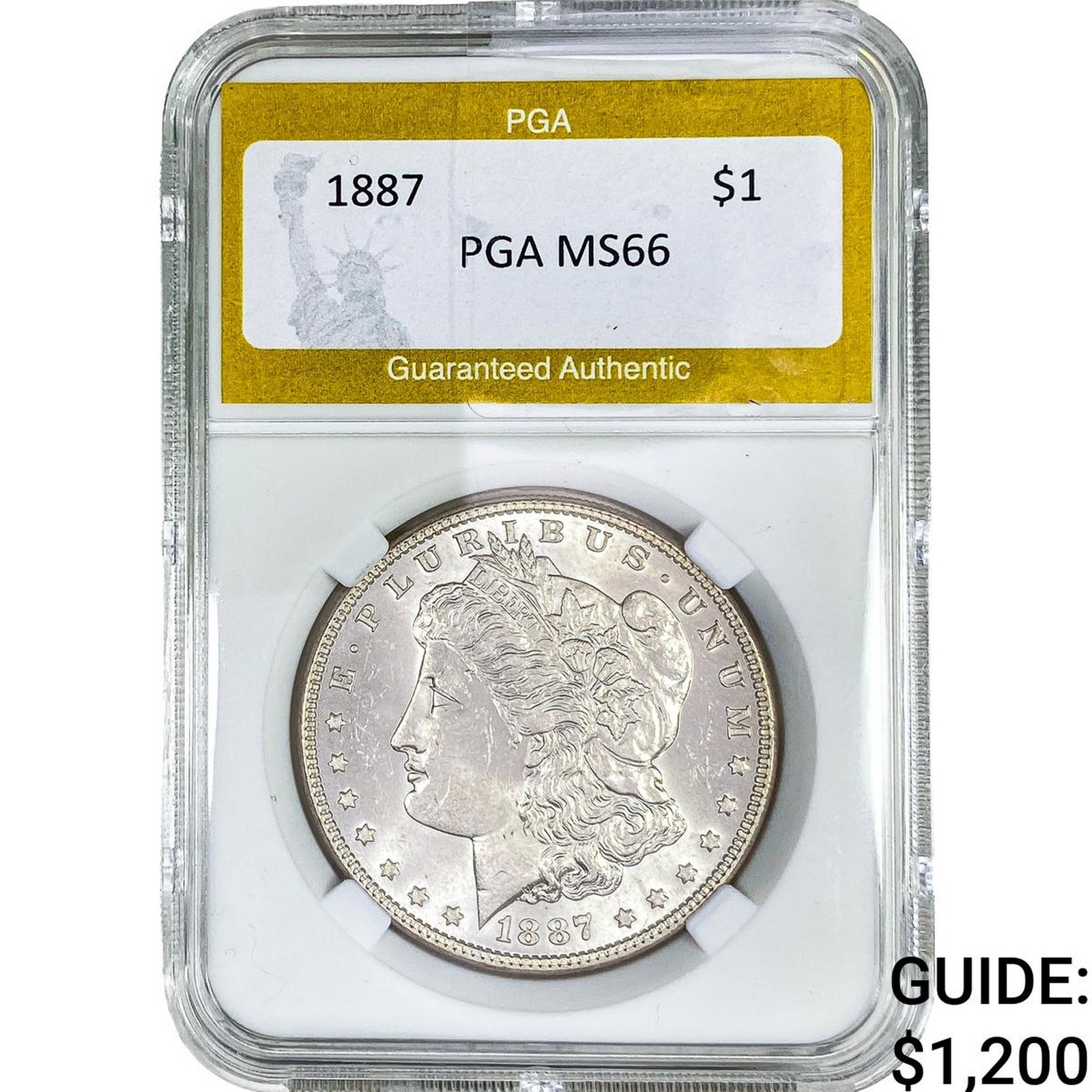 1887 Morgan Silver Dollar PGA MS66: 1887 Morgan Silver Dollar PGA MS66