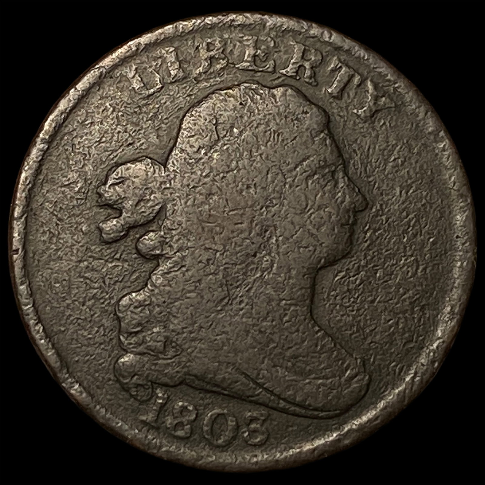 1803 Copper Half Cent LIGHTLY CIRCULATED: 1803 Copper Half Cent LIGHTLY CIRCULATED