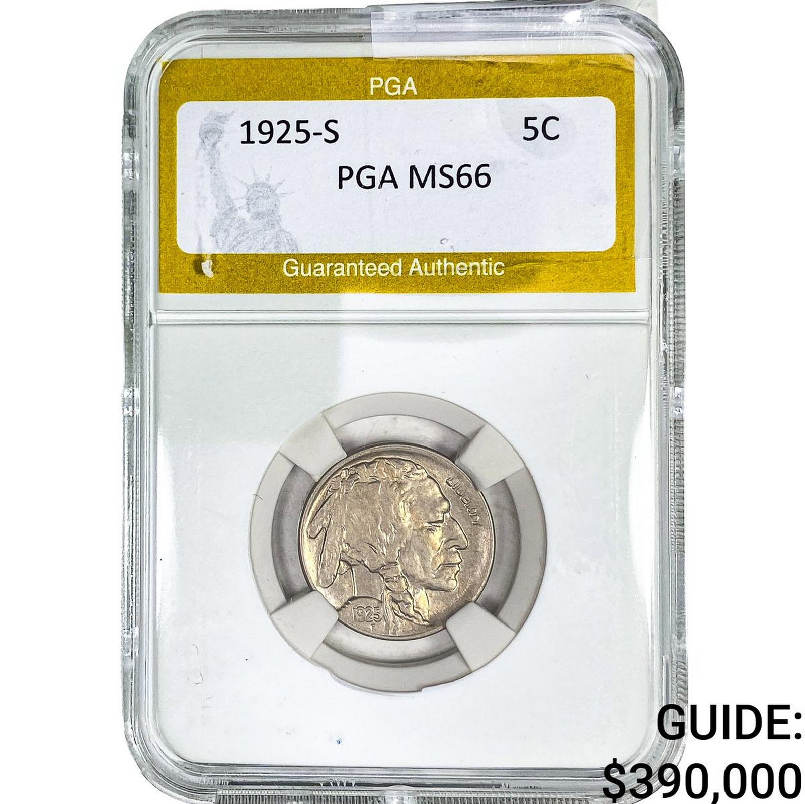 1925-S Buffalo Nickel PGA MS66: 1925-S Buffalo Nickel PGA MS66