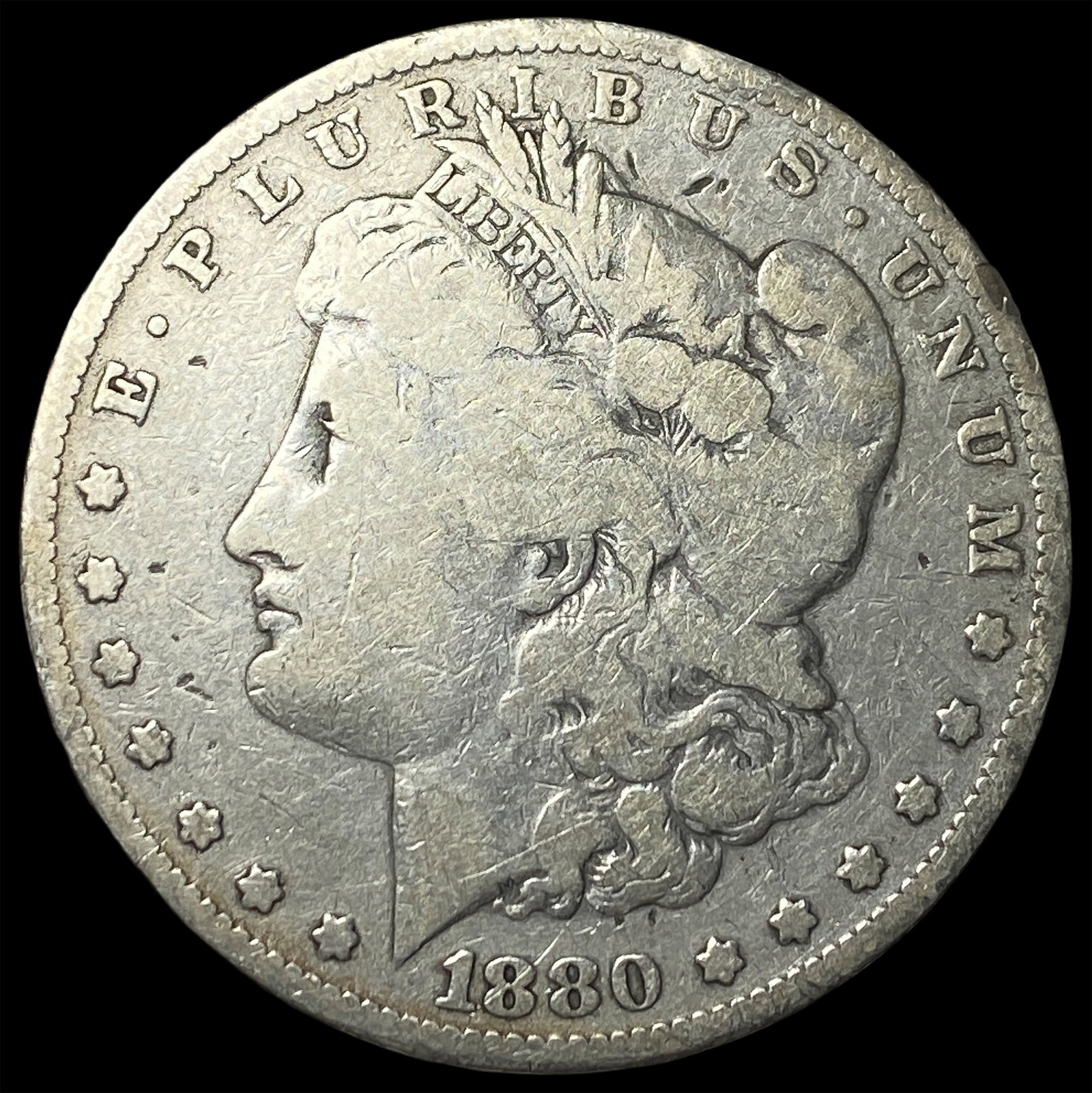 1880-O Micro O Silver Morgan Dollar LIGHTLY CIRCULATED: 1880-O Micro O Silver Morgan Dollar LIGHTLY CIRCULATED