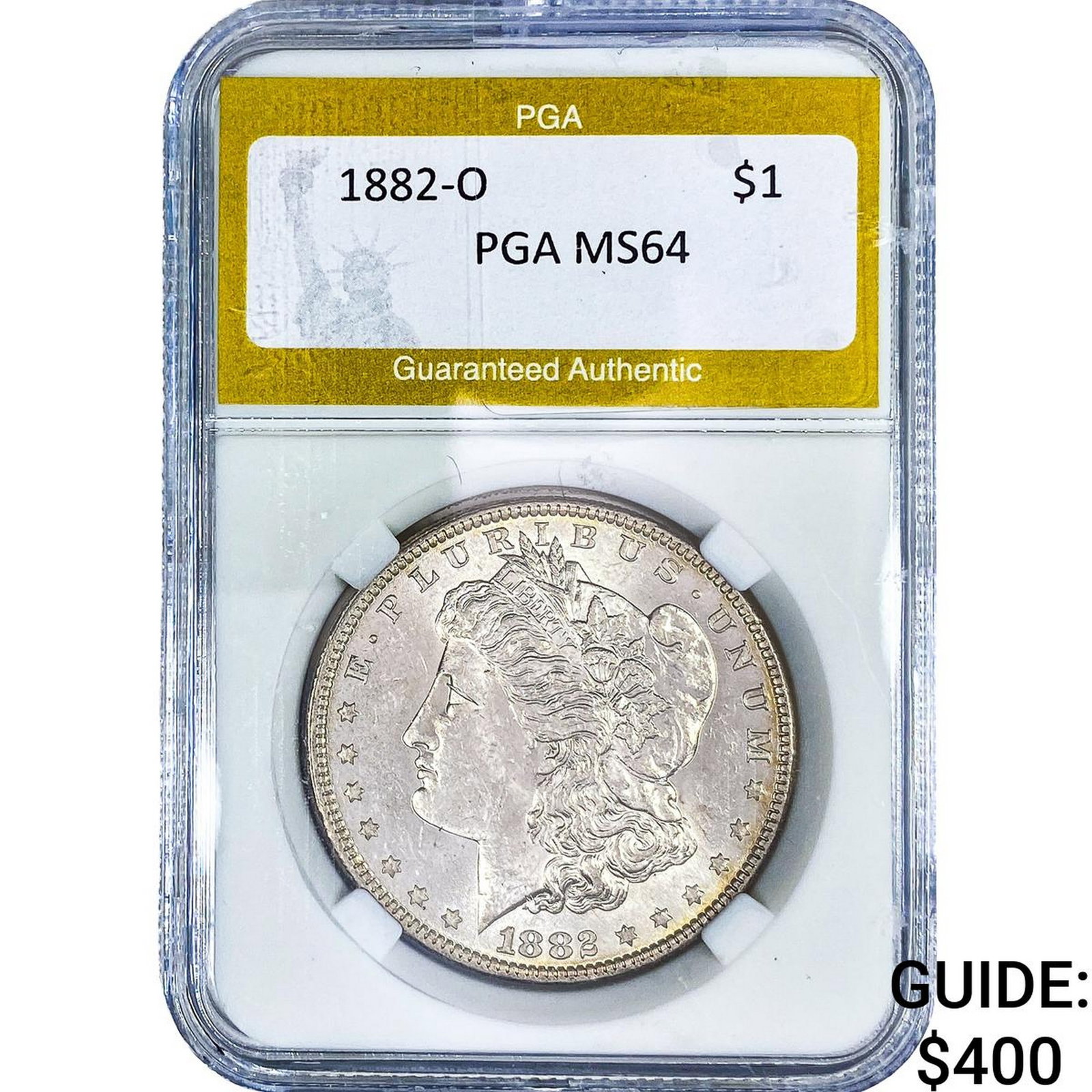 1882-O Morgan Silver Dollar PGA MS64: 1882-O Morgan Silver Dollar PGA MS64
